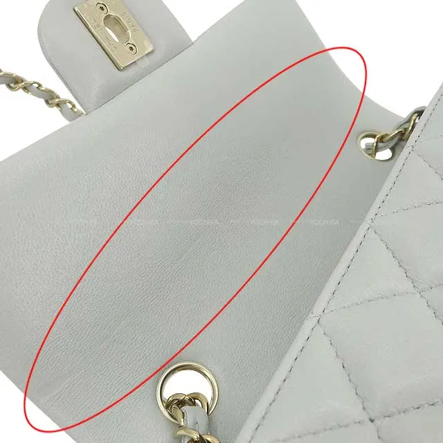 CHANEL Shoulder bag Mini Matelasse 20 Coco Chain Light gray Lambskin Champagne Gold HW A69900[EXCELLENT][Authentic]