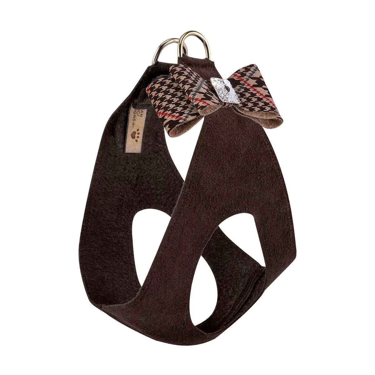 Chocolate Glen Houndstooth Big Bow Step In Harness