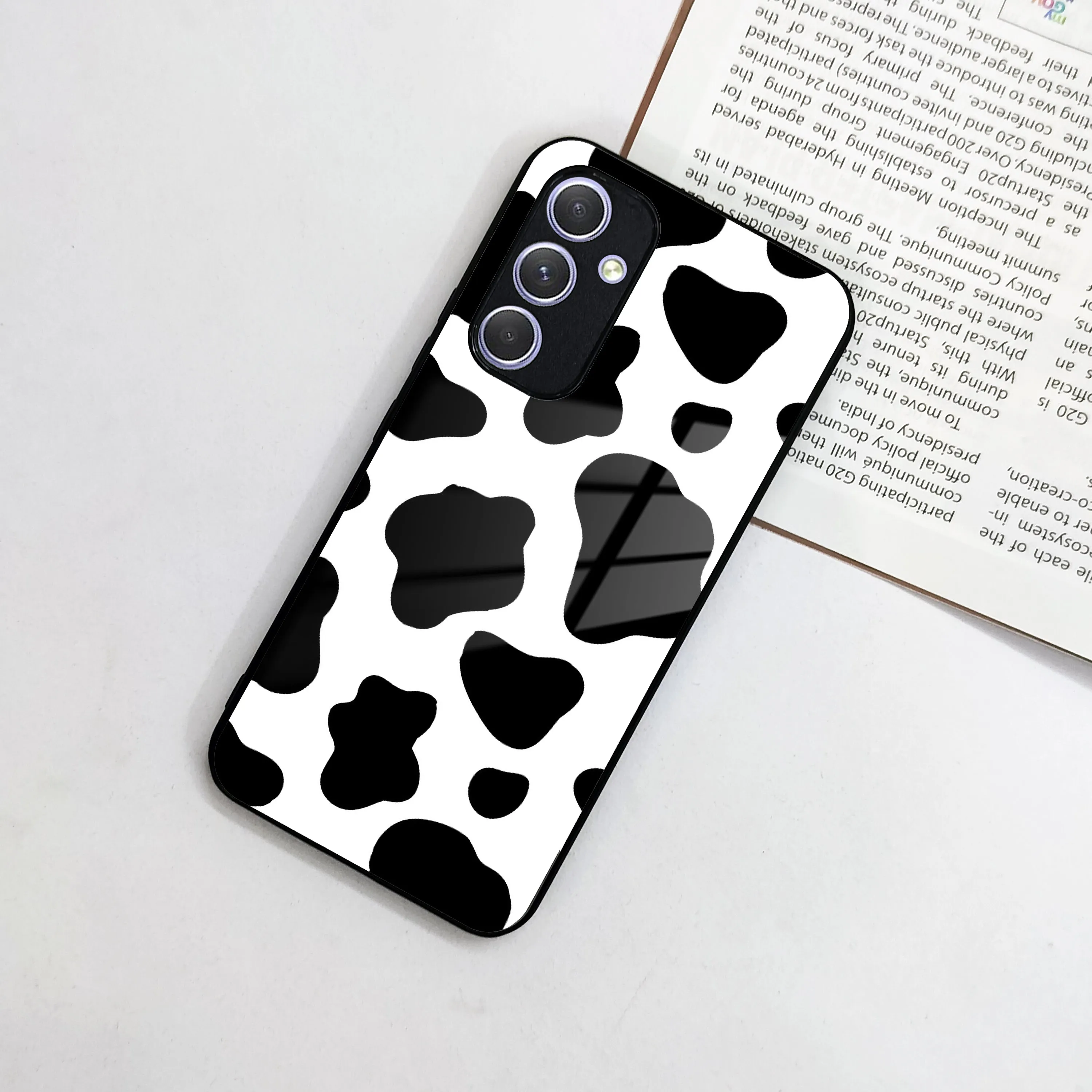 Cow Print Glass Phone Case And Cover For samsung