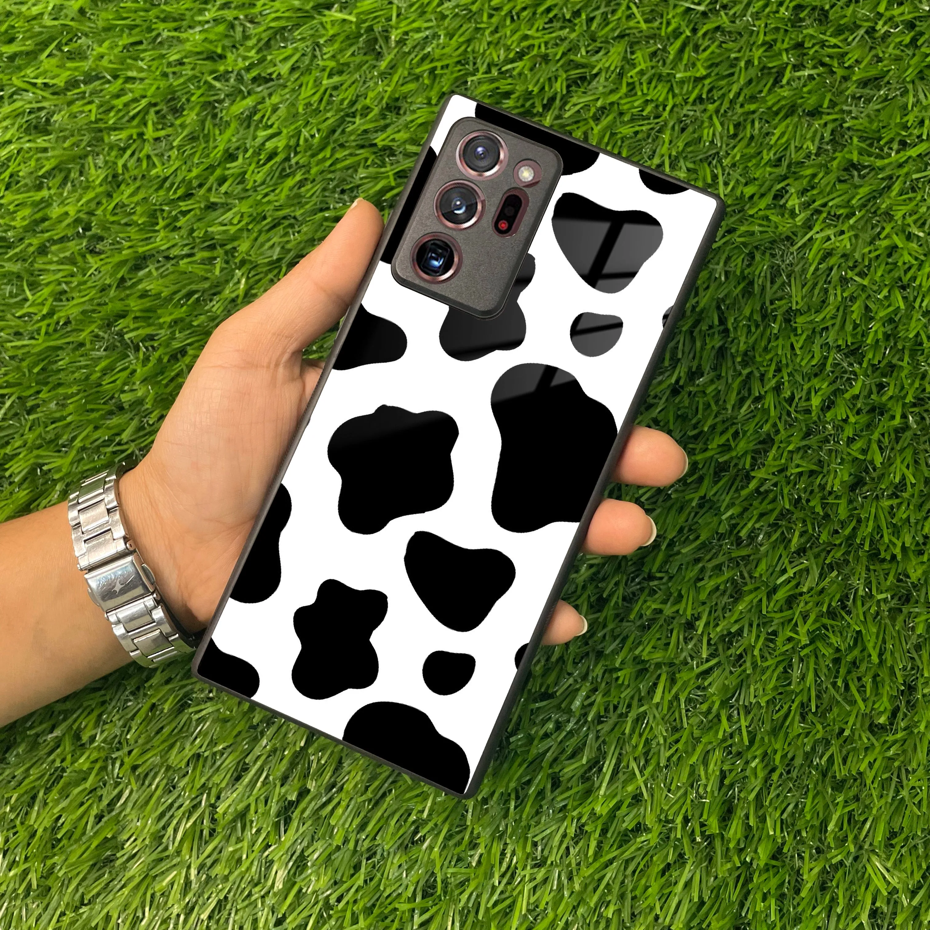 Cow Print Glass Phone Case And Cover For samsung