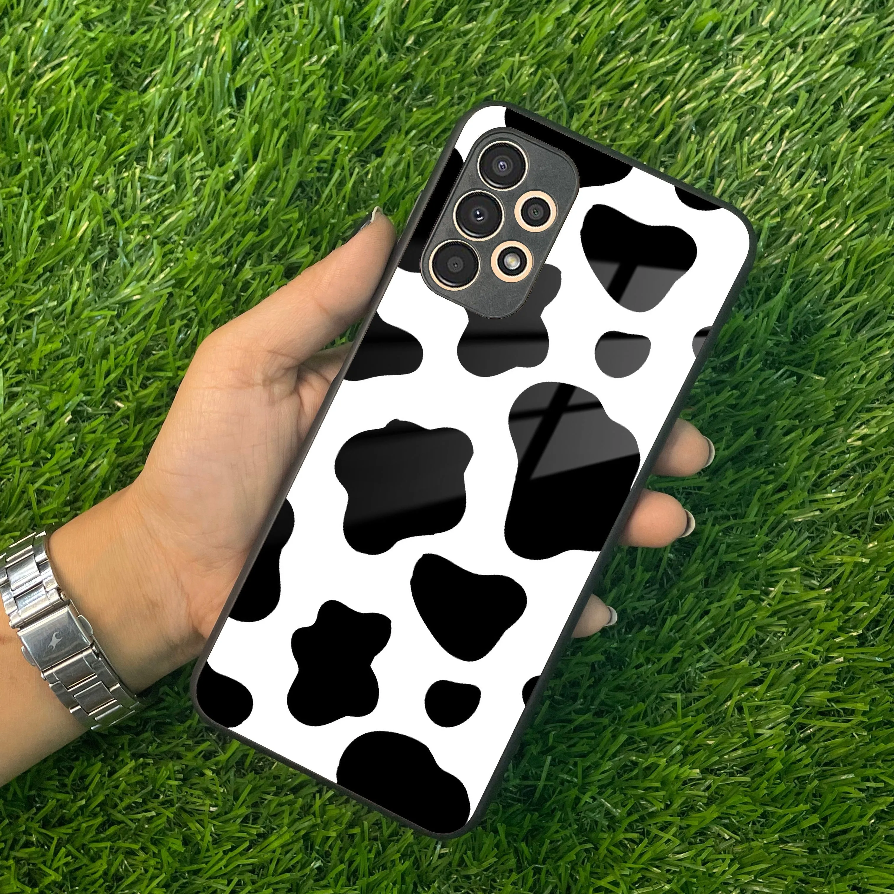 Cow Print Glass Phone Case And Cover For samsung
