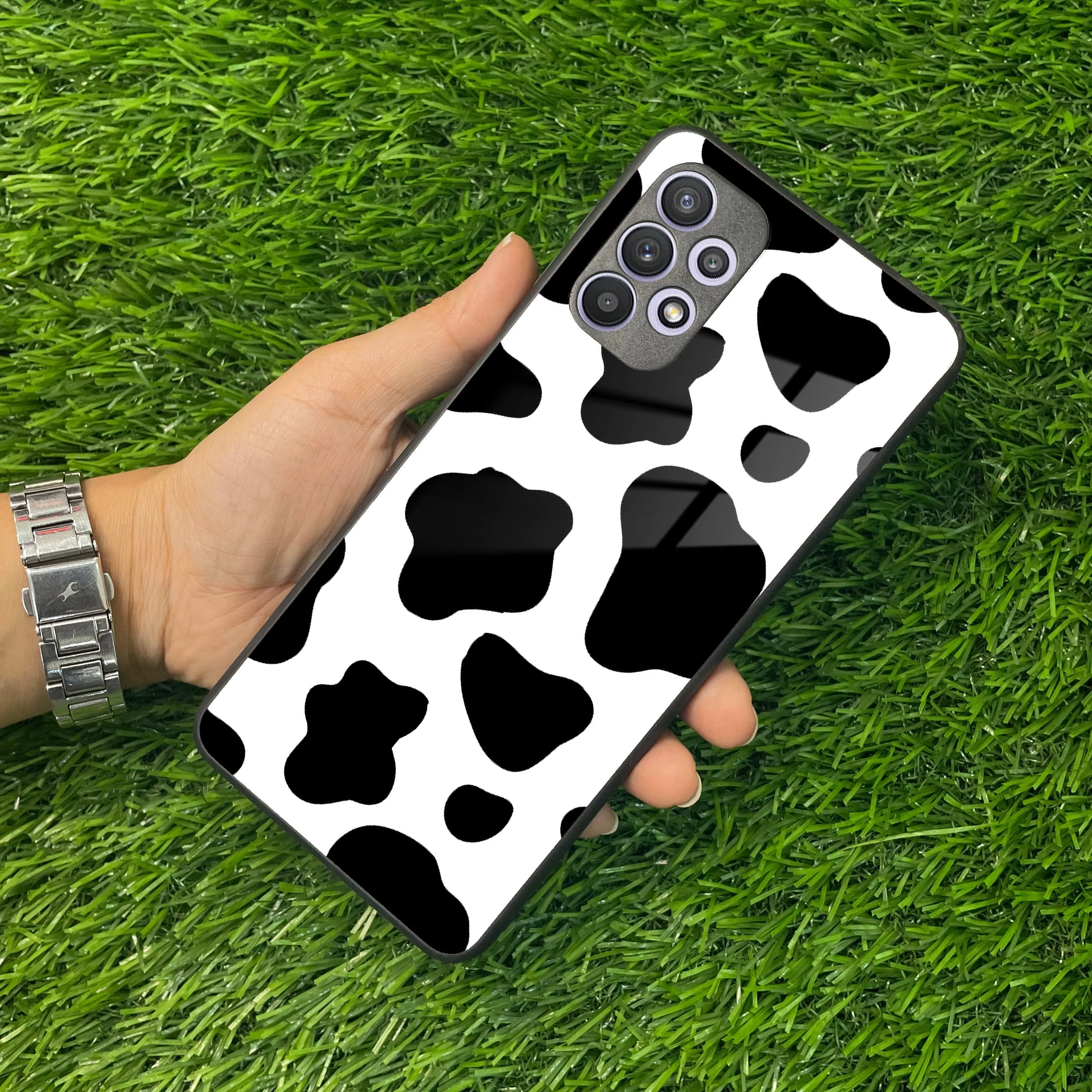 Cow Print Glass Phone Case And Cover For samsung