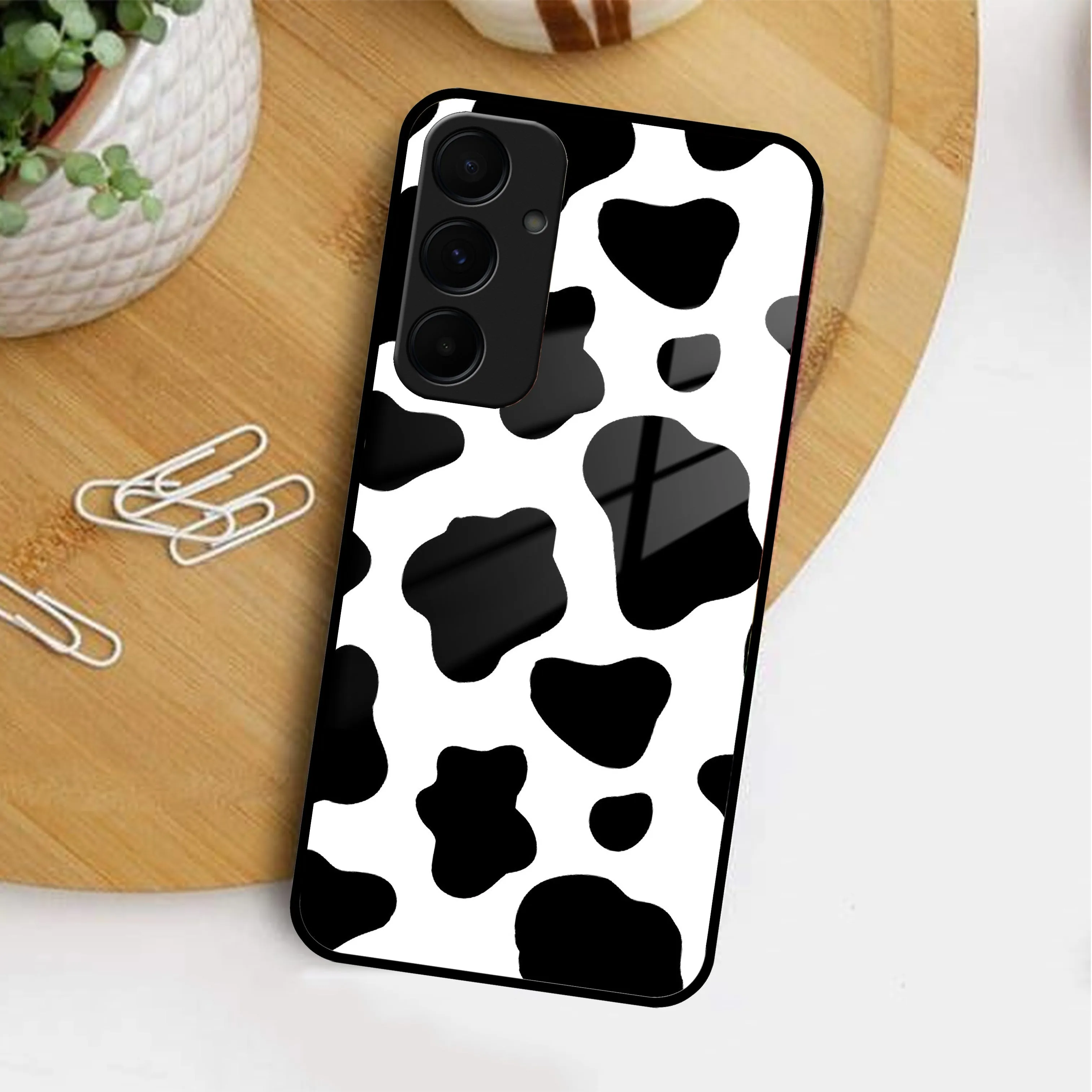 Cow Print Glass Phone Case And Cover For samsung