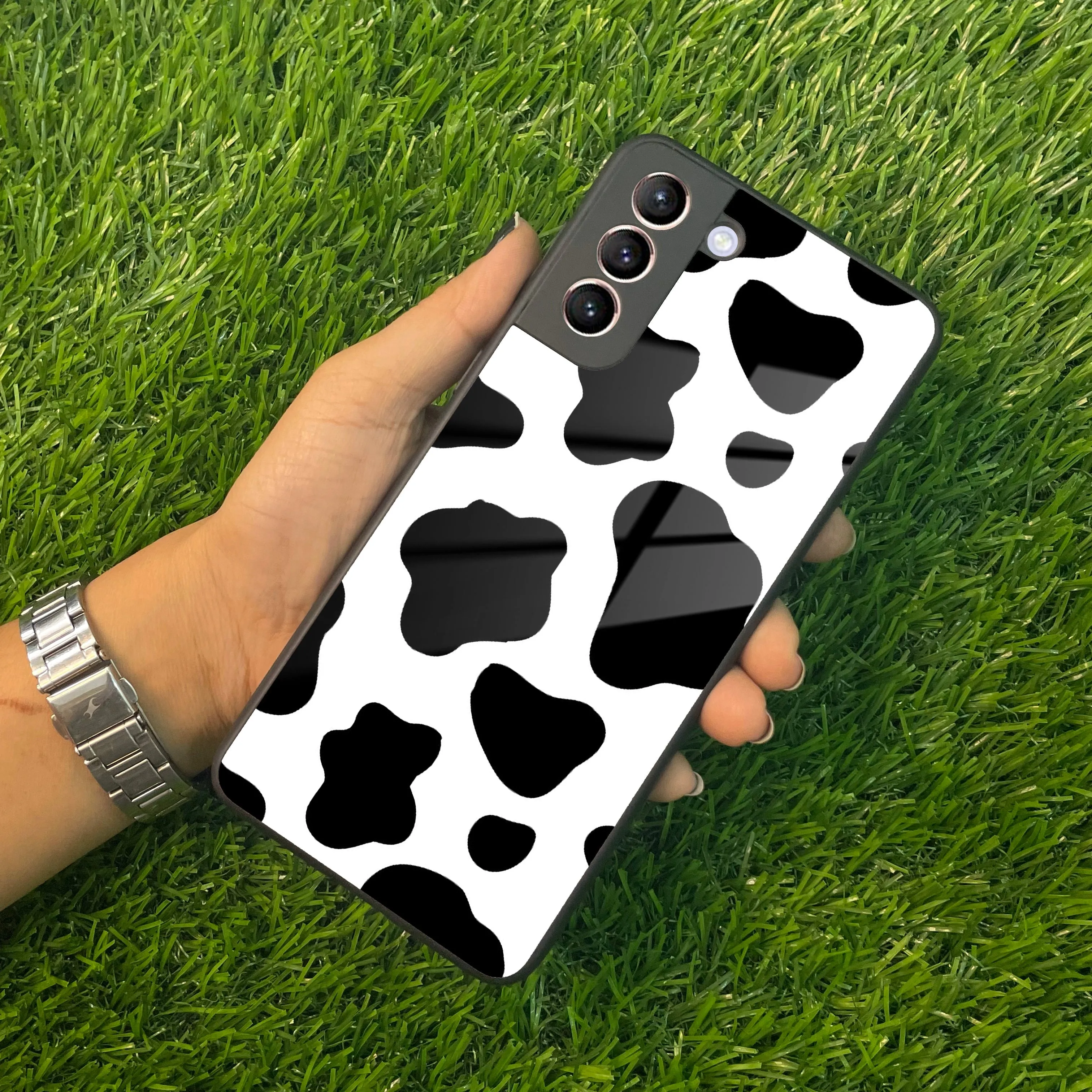 Cow Print Glass Phone Case And Cover For samsung