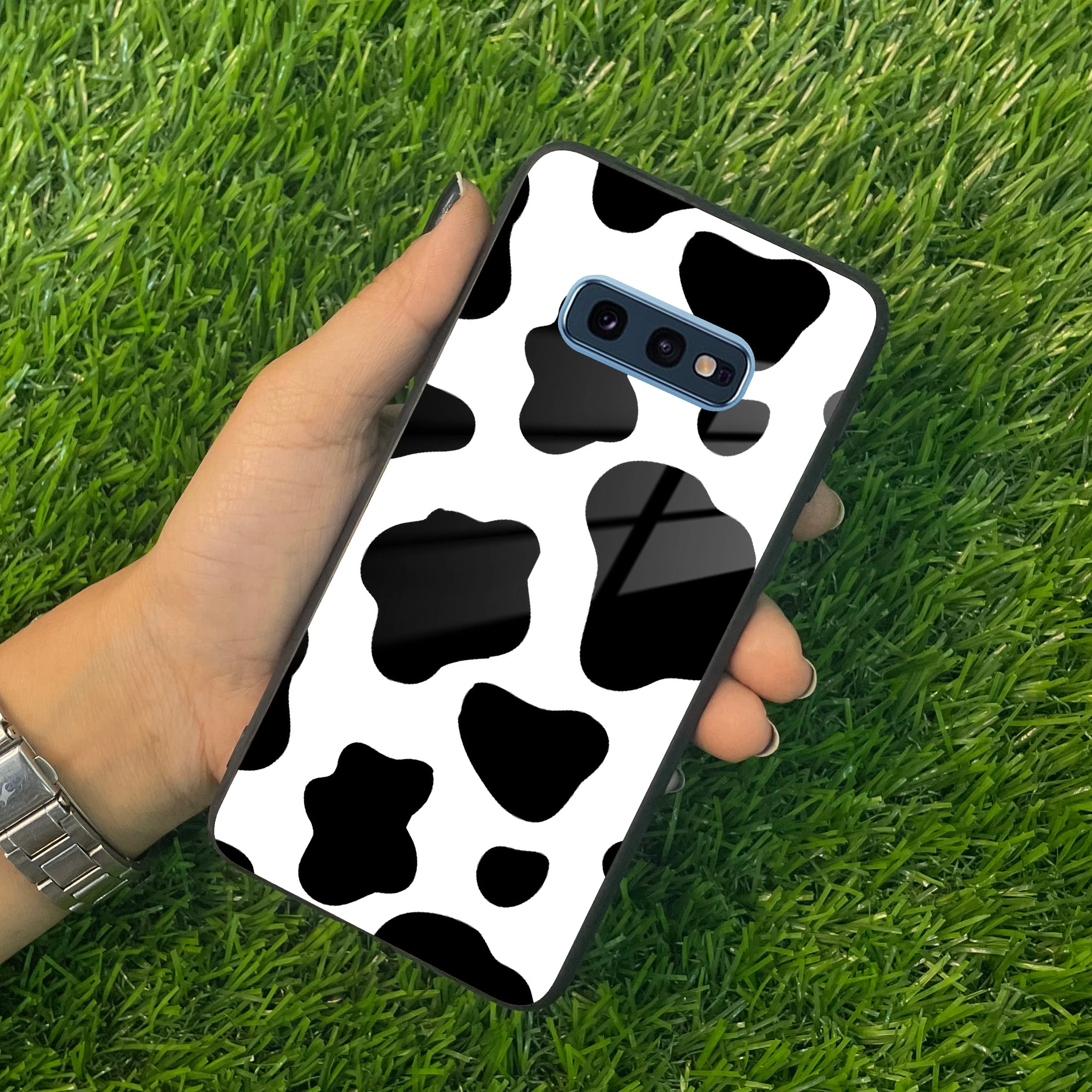 Cow Print Glass Phone Case And Cover For samsung