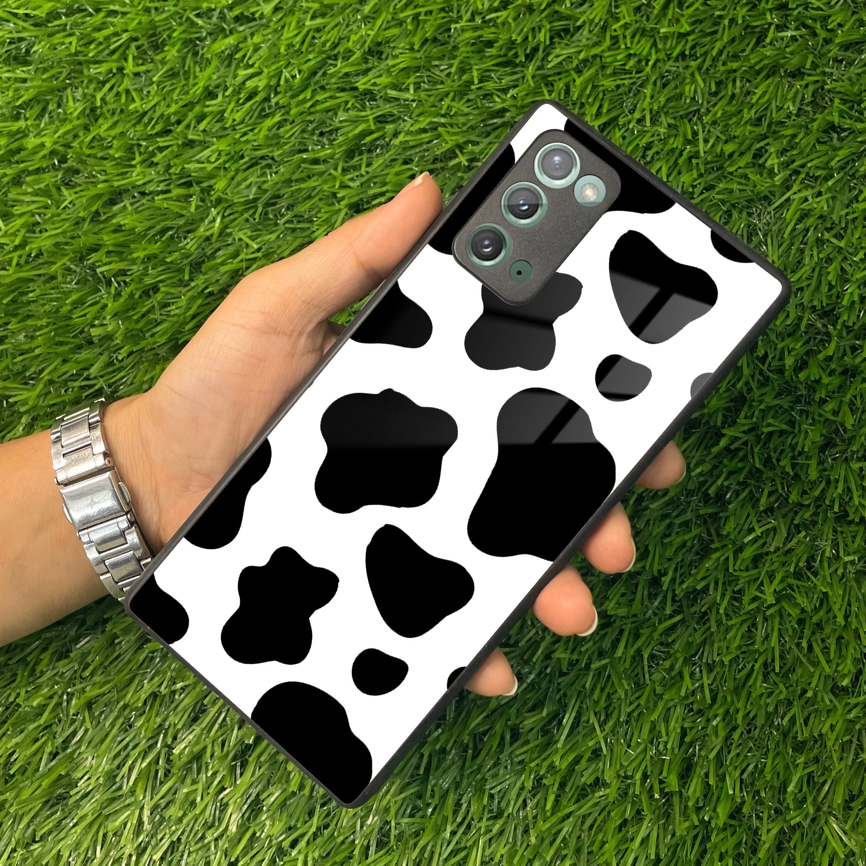 Cow Print Glass Phone Case And Cover For samsung