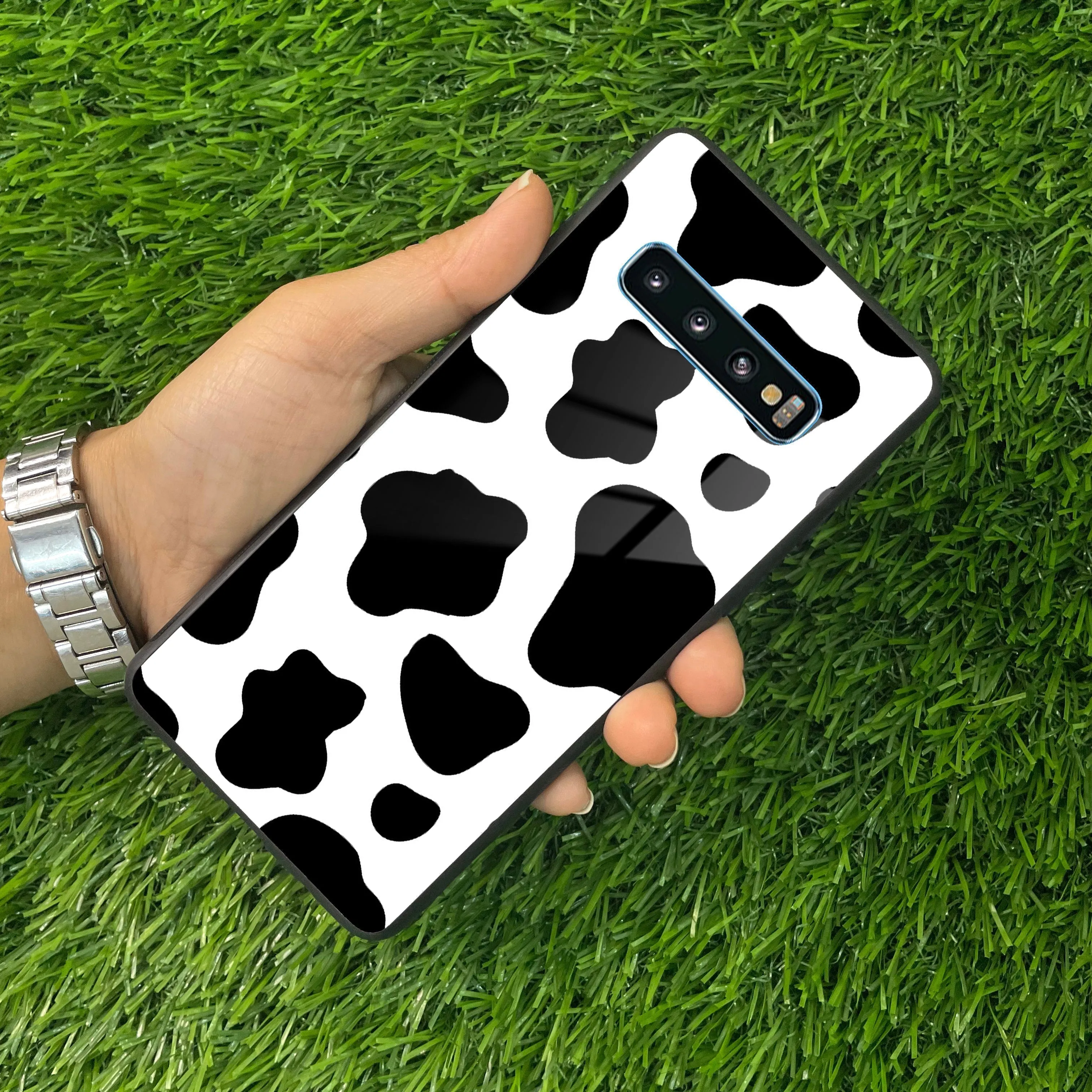 Cow Print Glass Phone Case And Cover For samsung