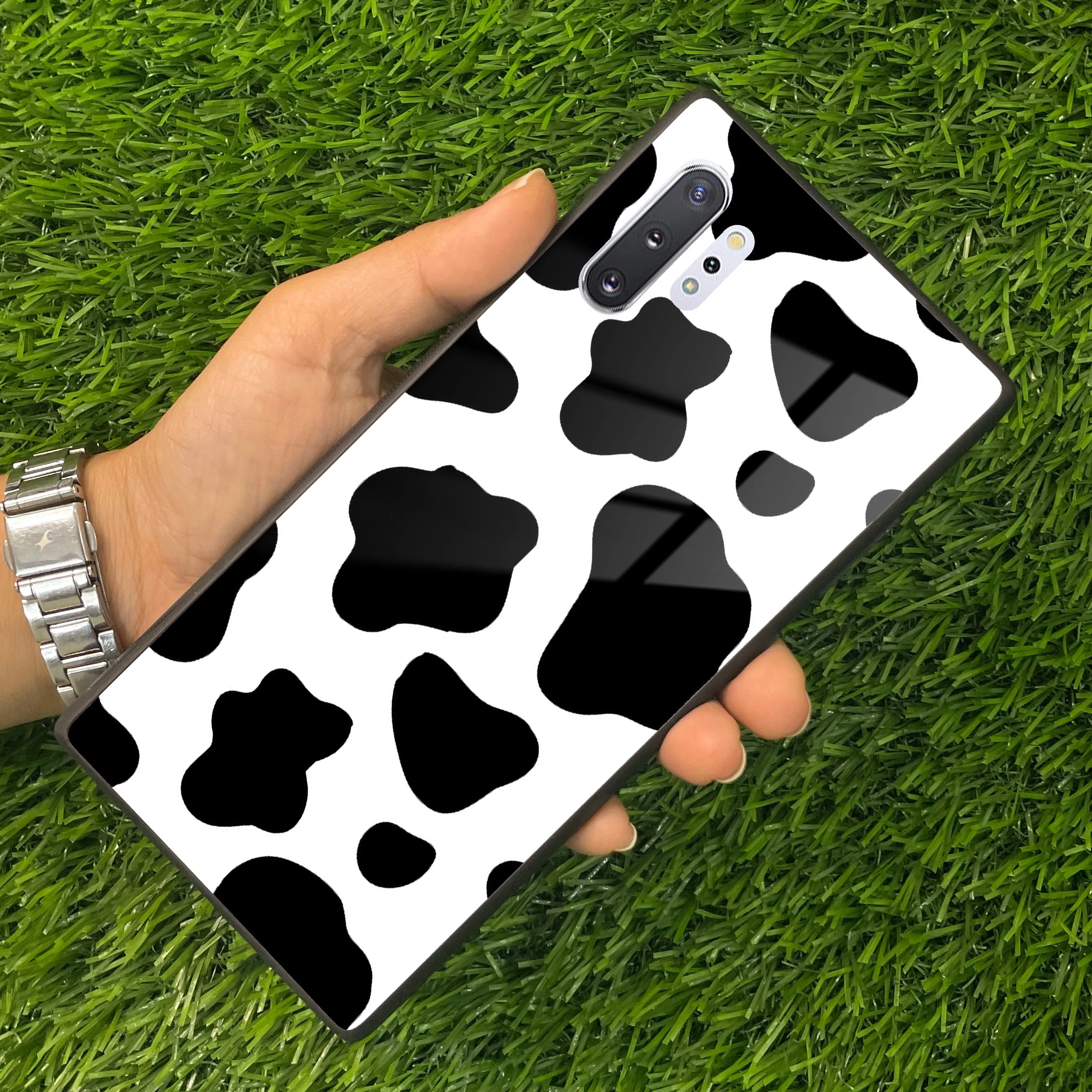 Cow Print Glass Phone Case And Cover For samsung