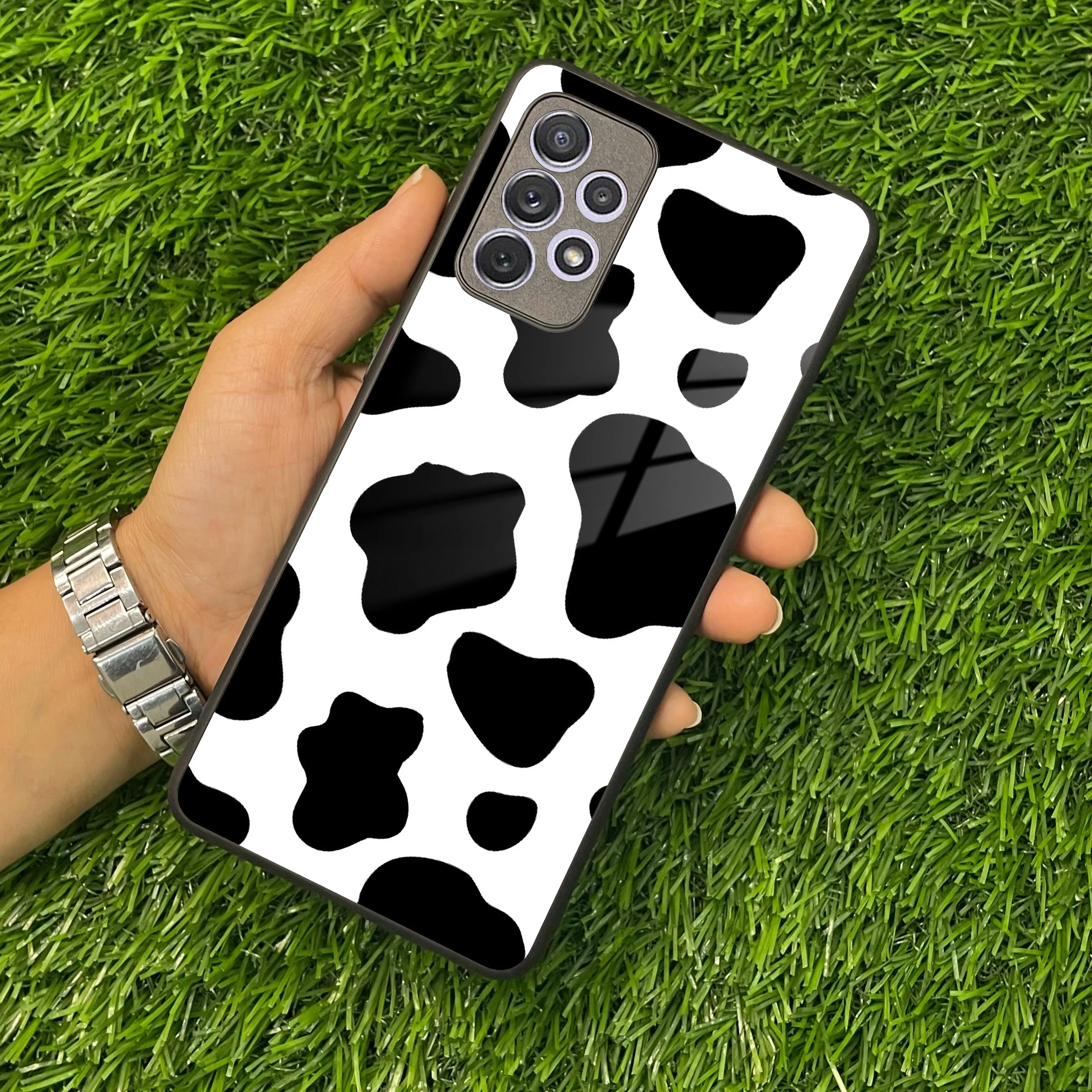 Cow Print Glass Phone Case And Cover For samsung