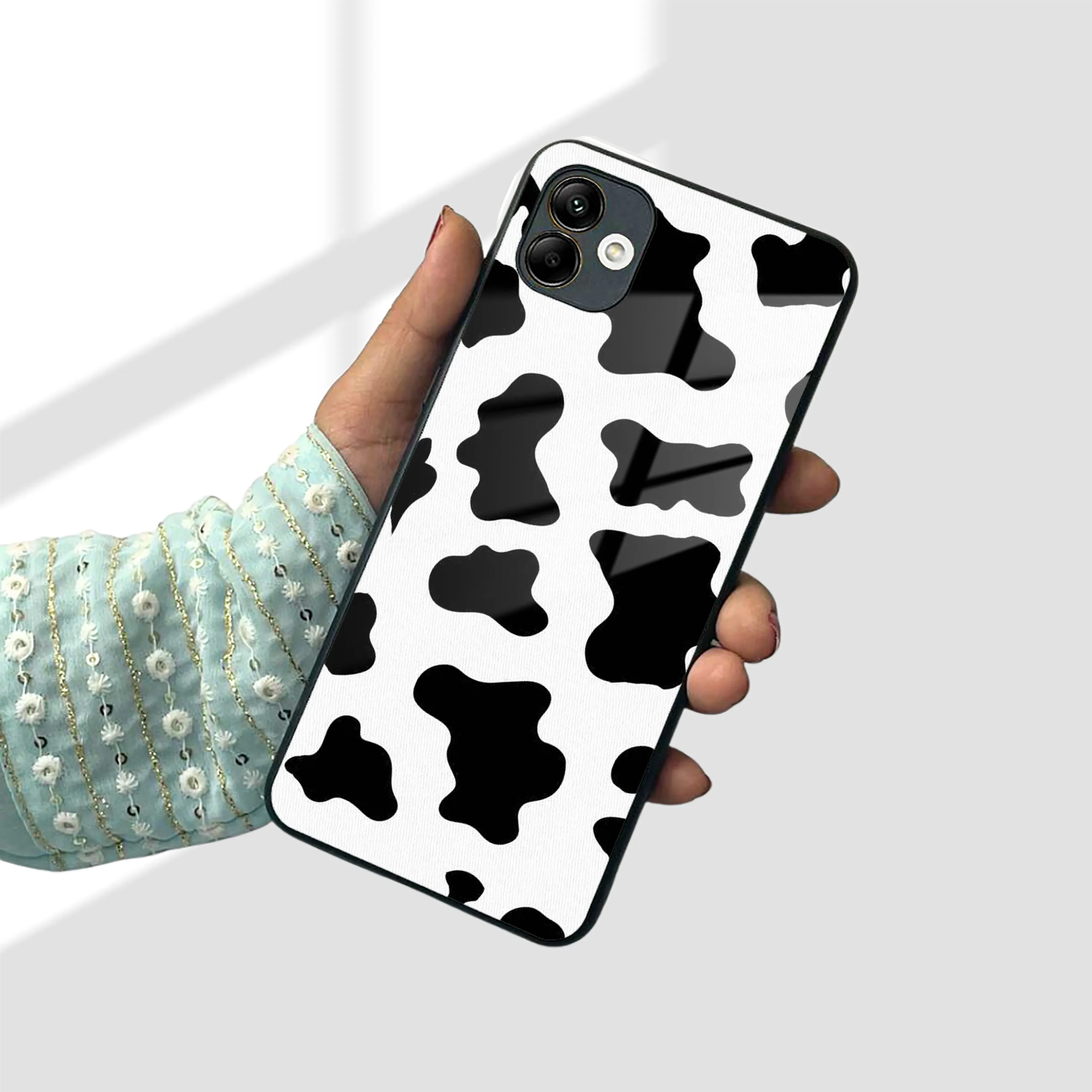 Cow Print Glass Phone Case And Cover For samsung