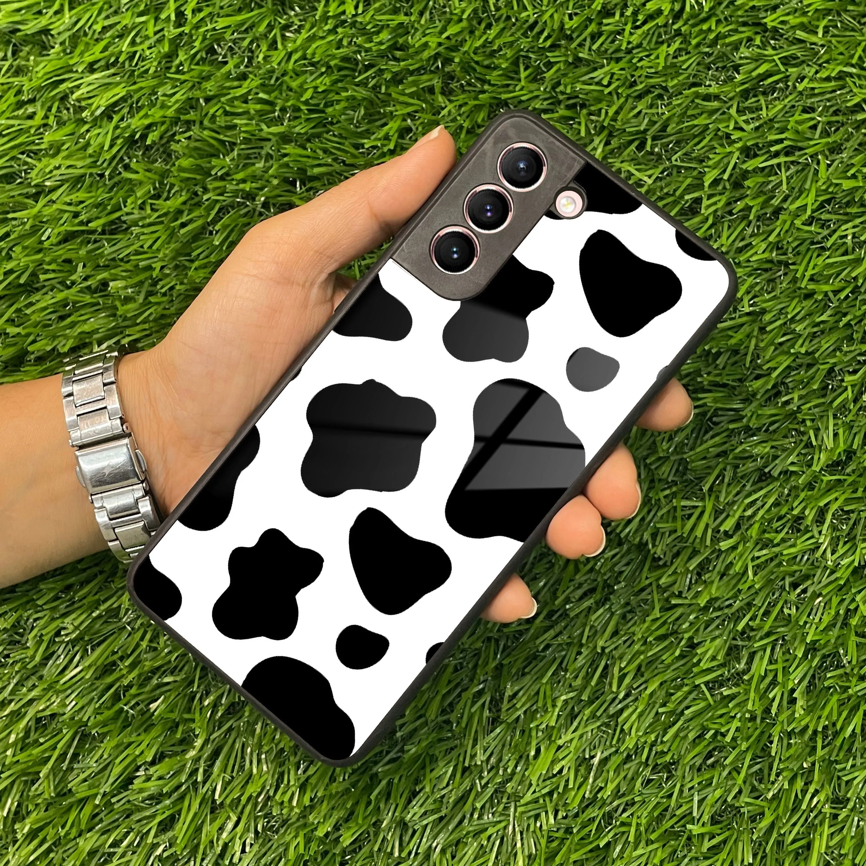 Cow Print Glass Phone Case And Cover For samsung