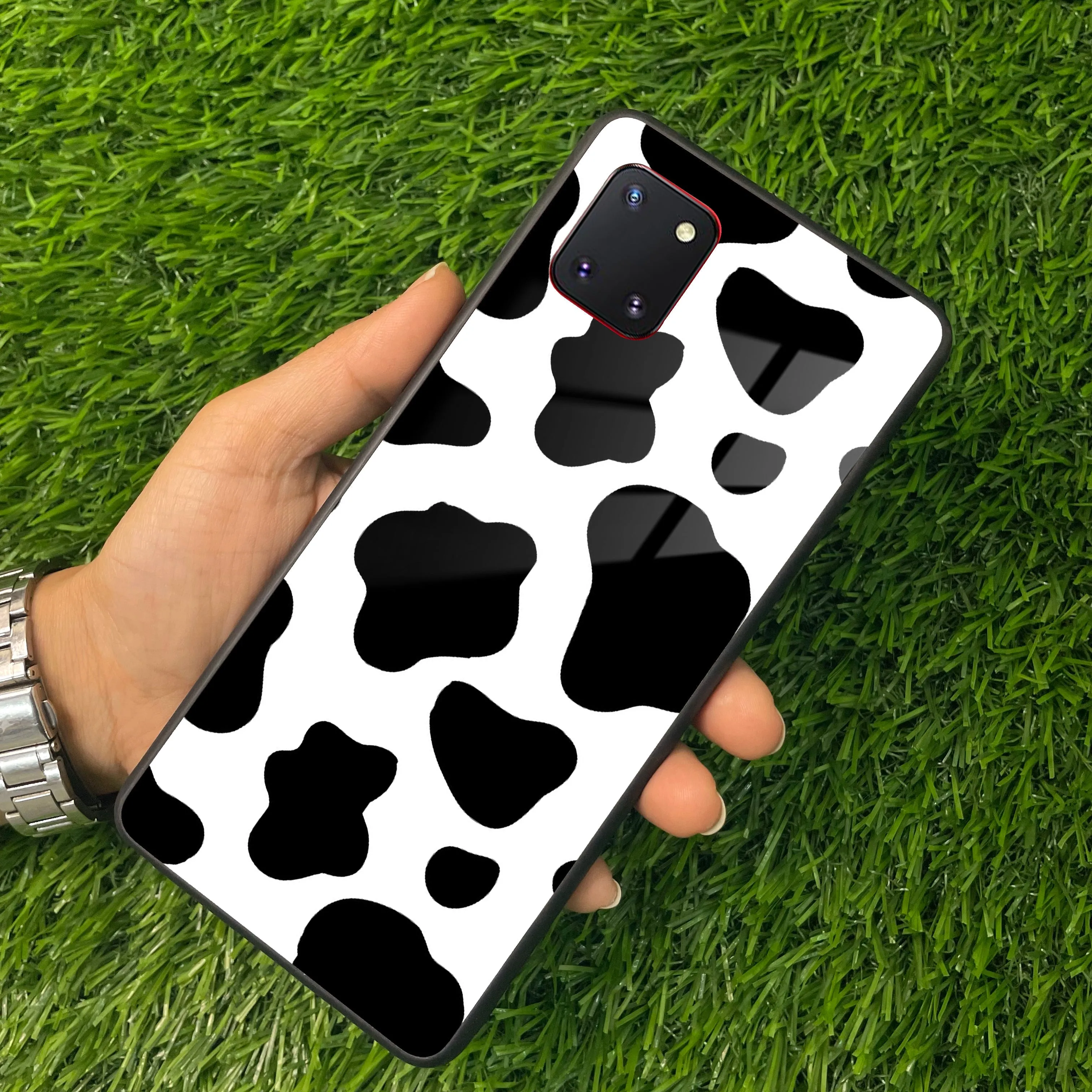 Cow Print Glass Phone Case And Cover For samsung