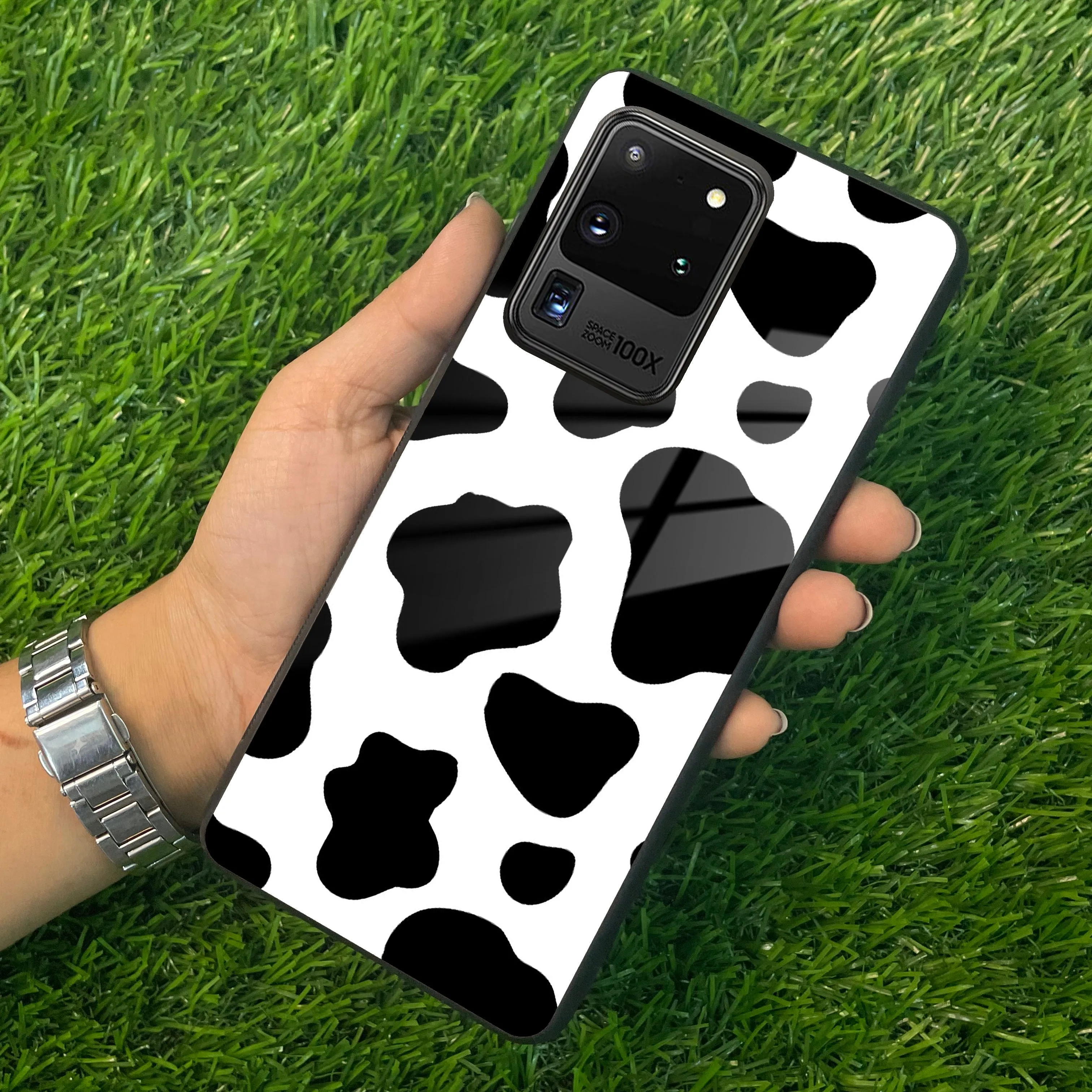 Cow Print Glass Phone Case And Cover For samsung