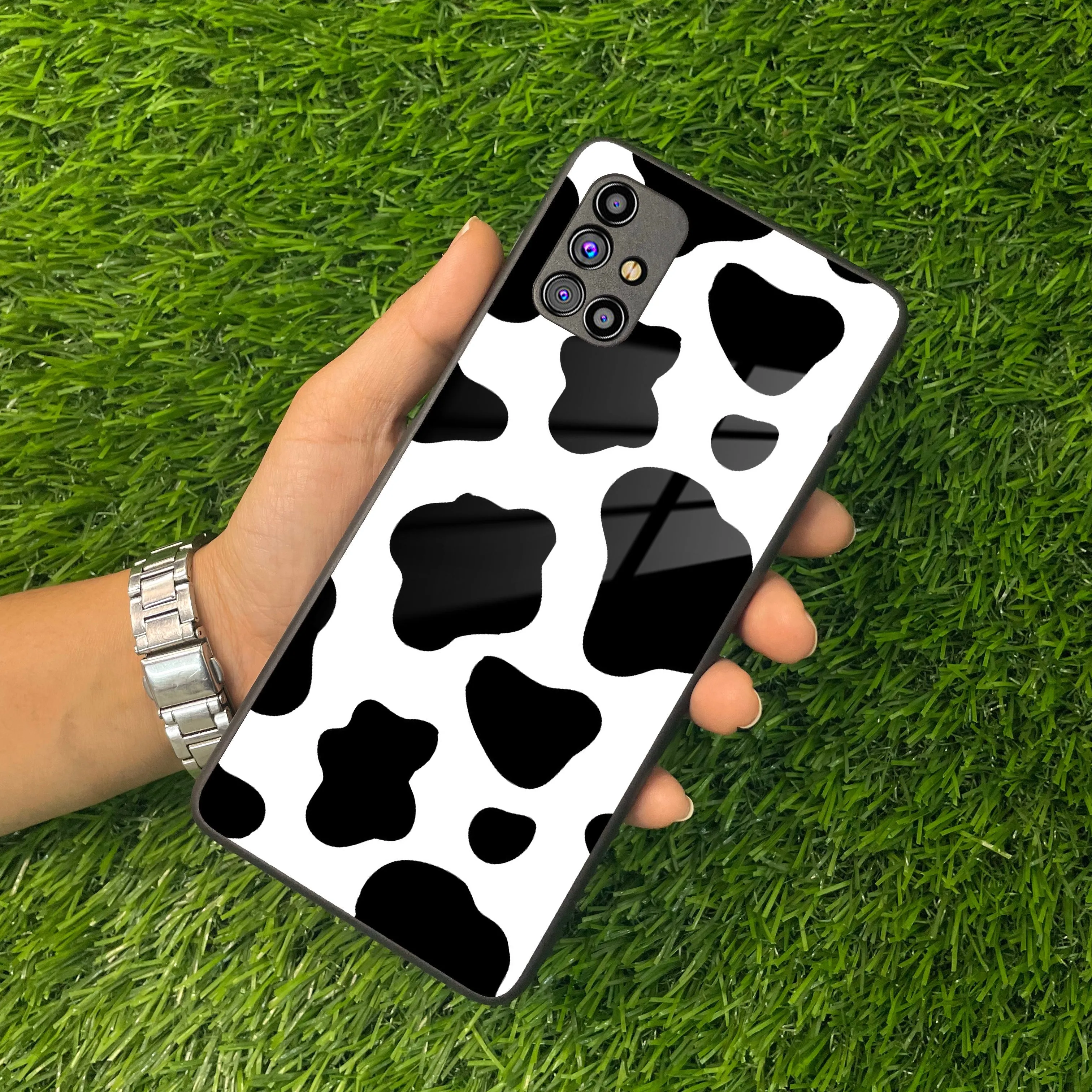 Cow Print Glass Phone Case And Cover For samsung