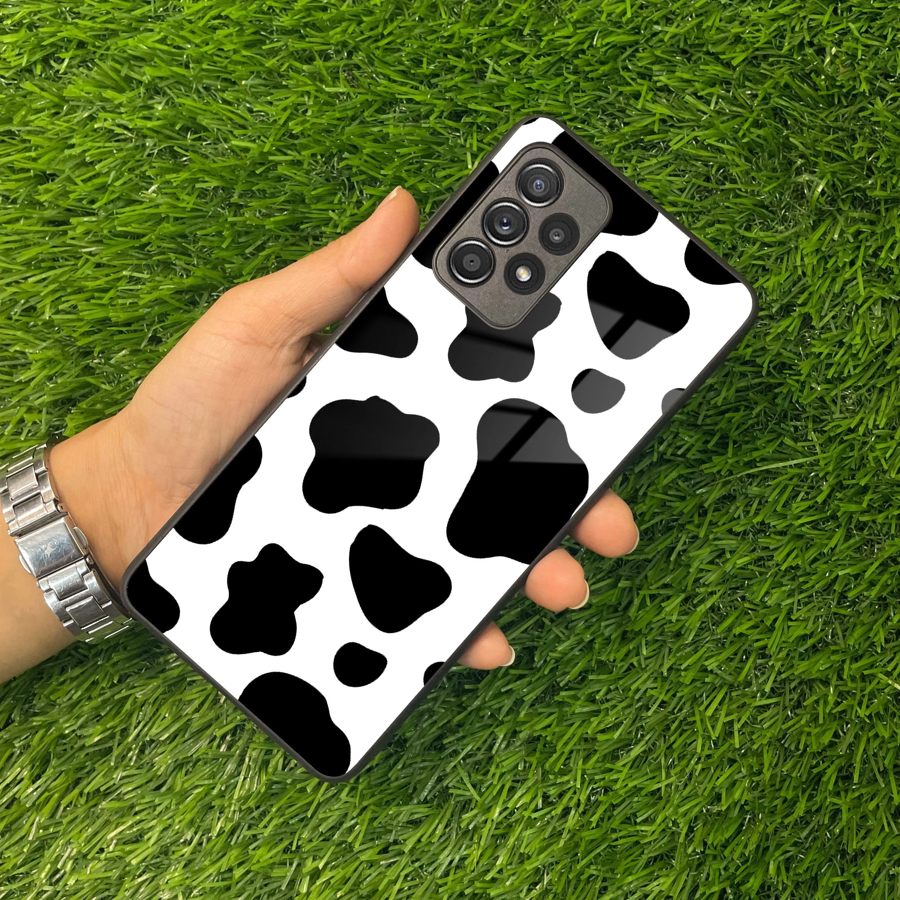 Cow Print Glass Phone Case And Cover For samsung