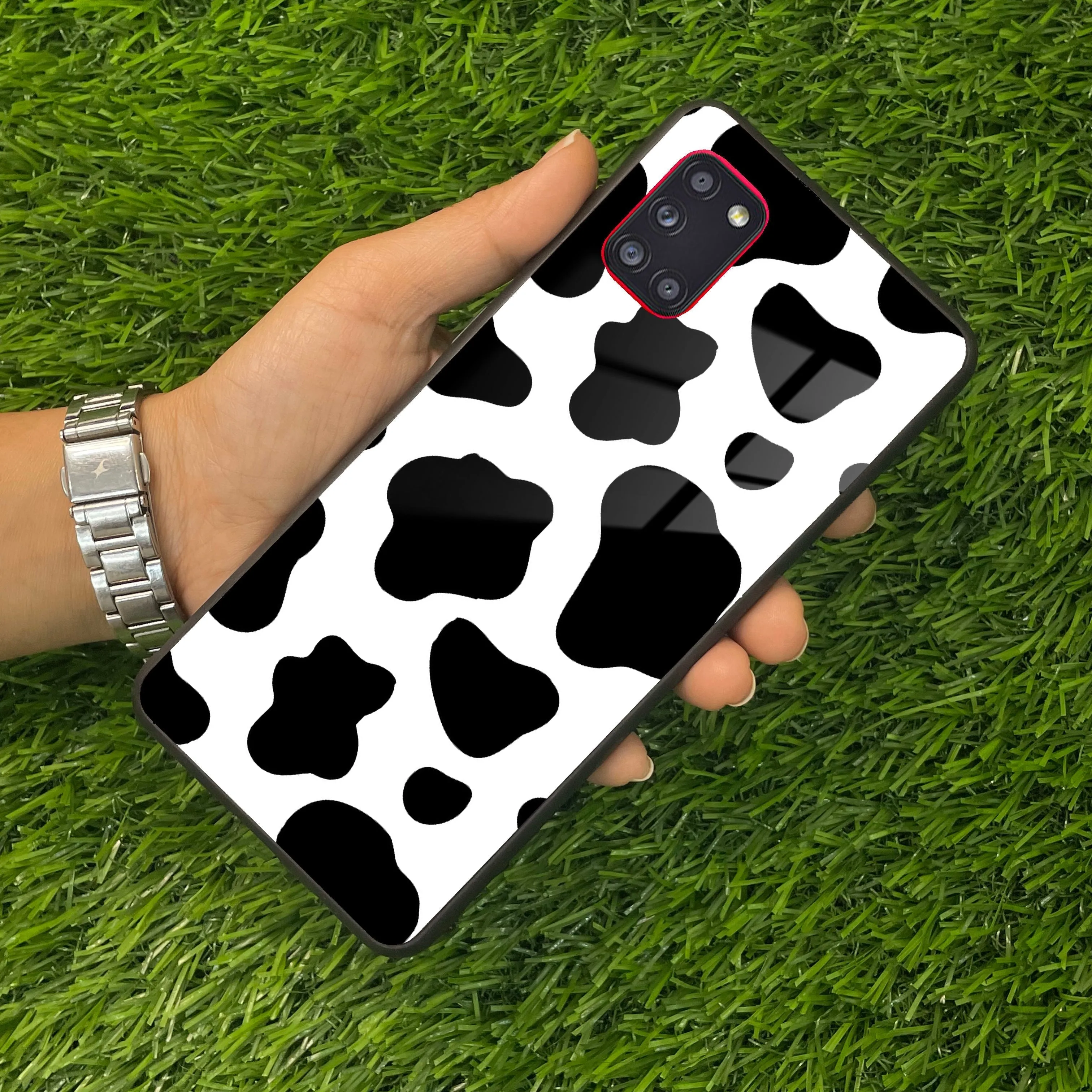 Cow Print Glass Phone Case And Cover For samsung