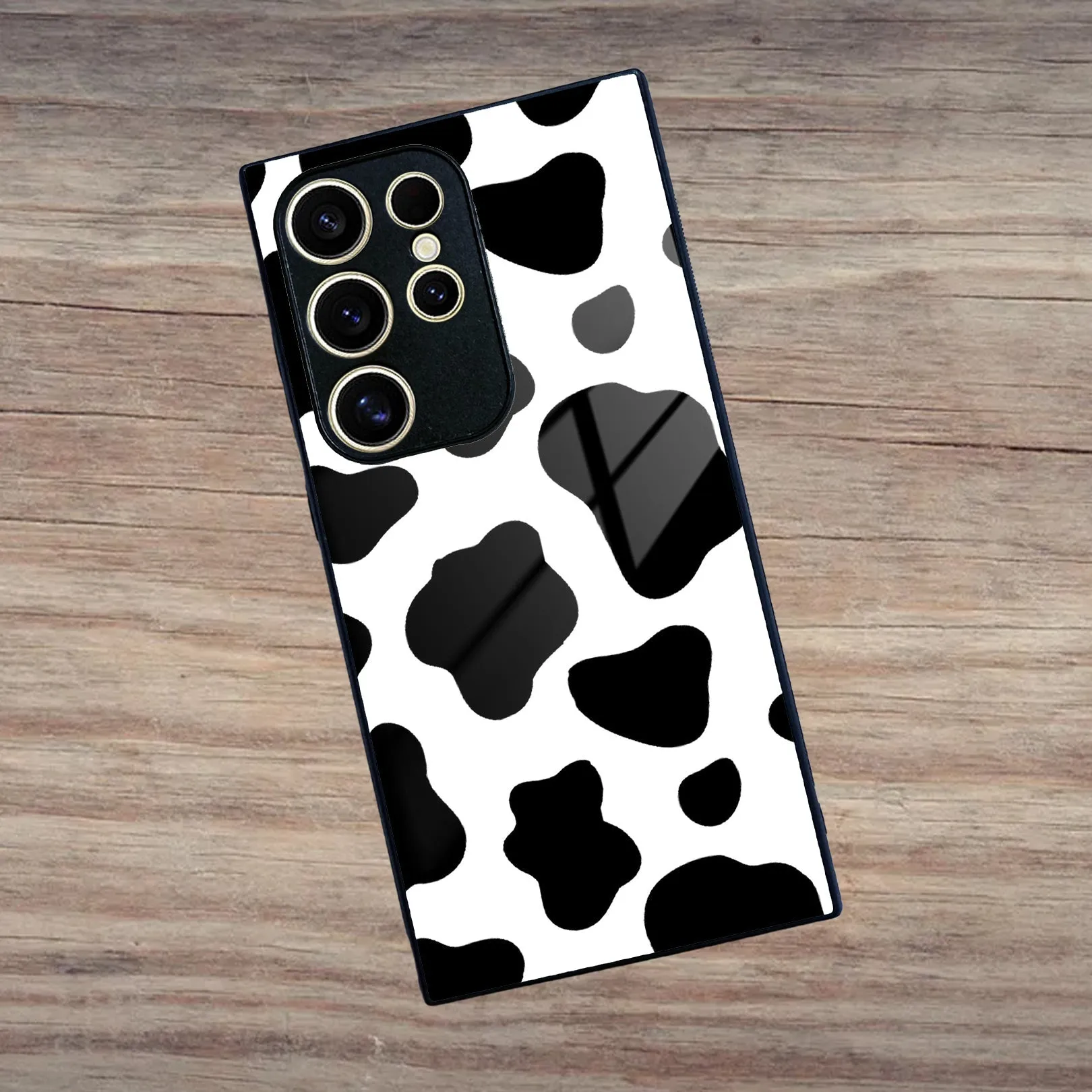 Cow Print Glass Phone Case And Cover For samsung