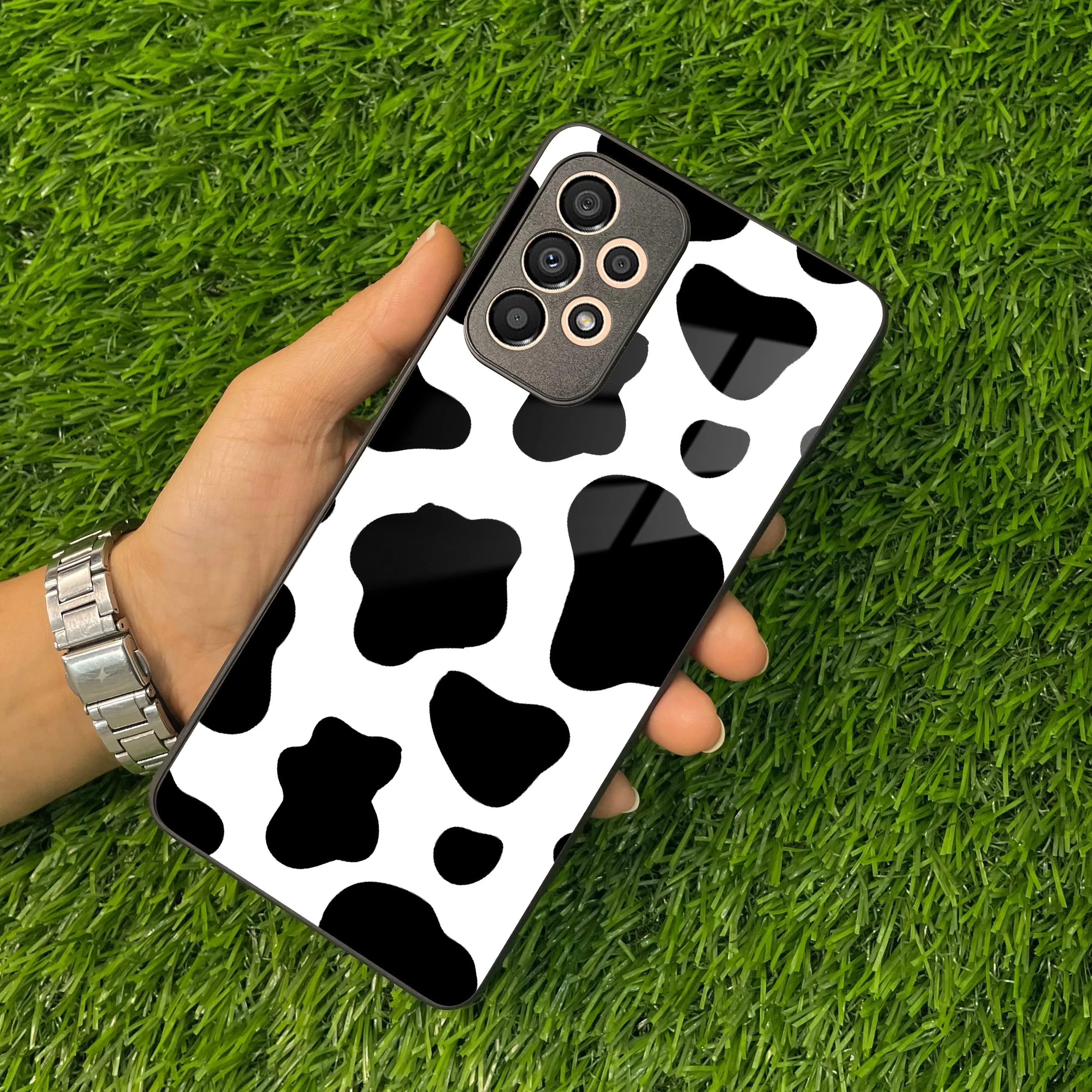 Cow Print Glass Phone Case And Cover For samsung