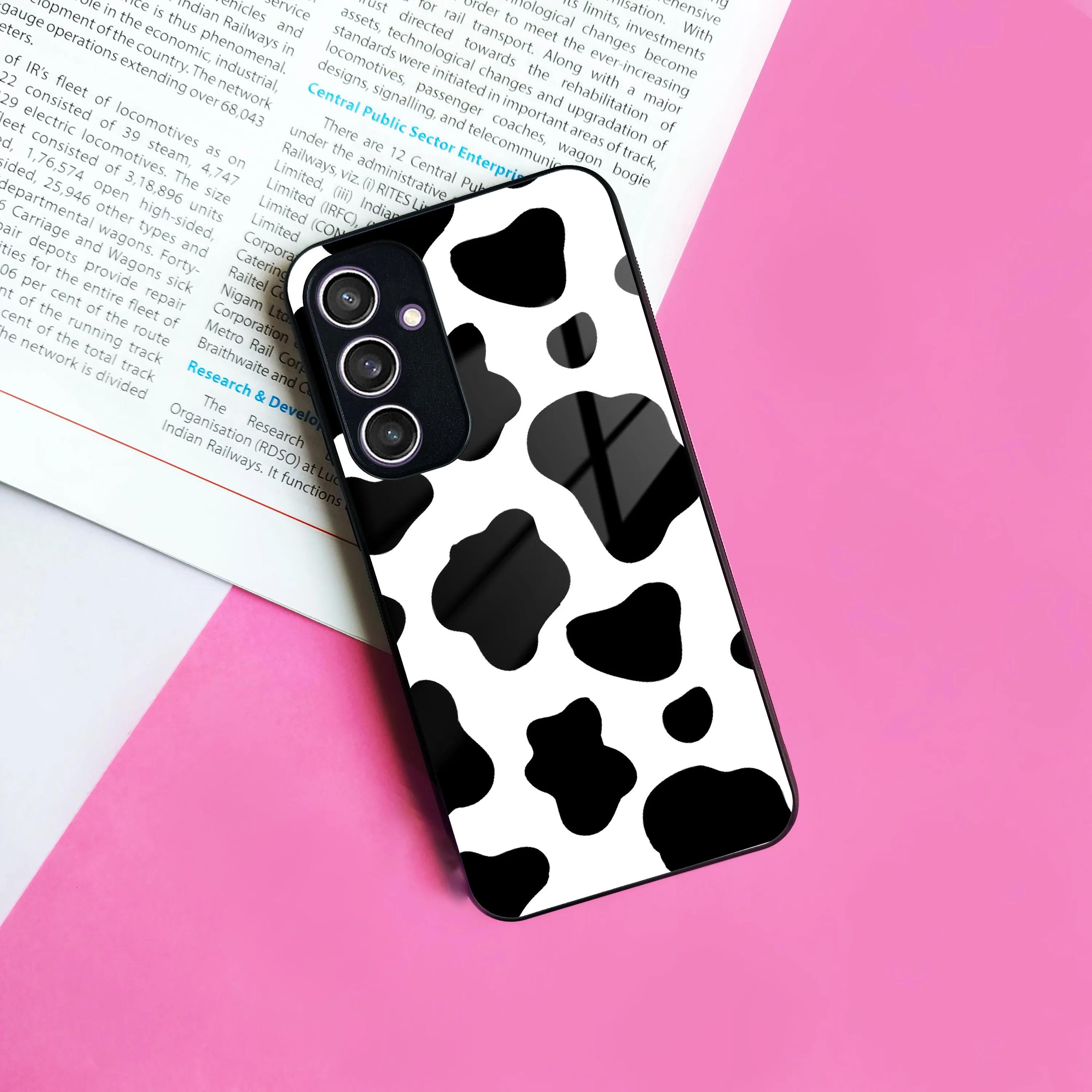 Cow Print Glass Phone Case And Cover For samsung