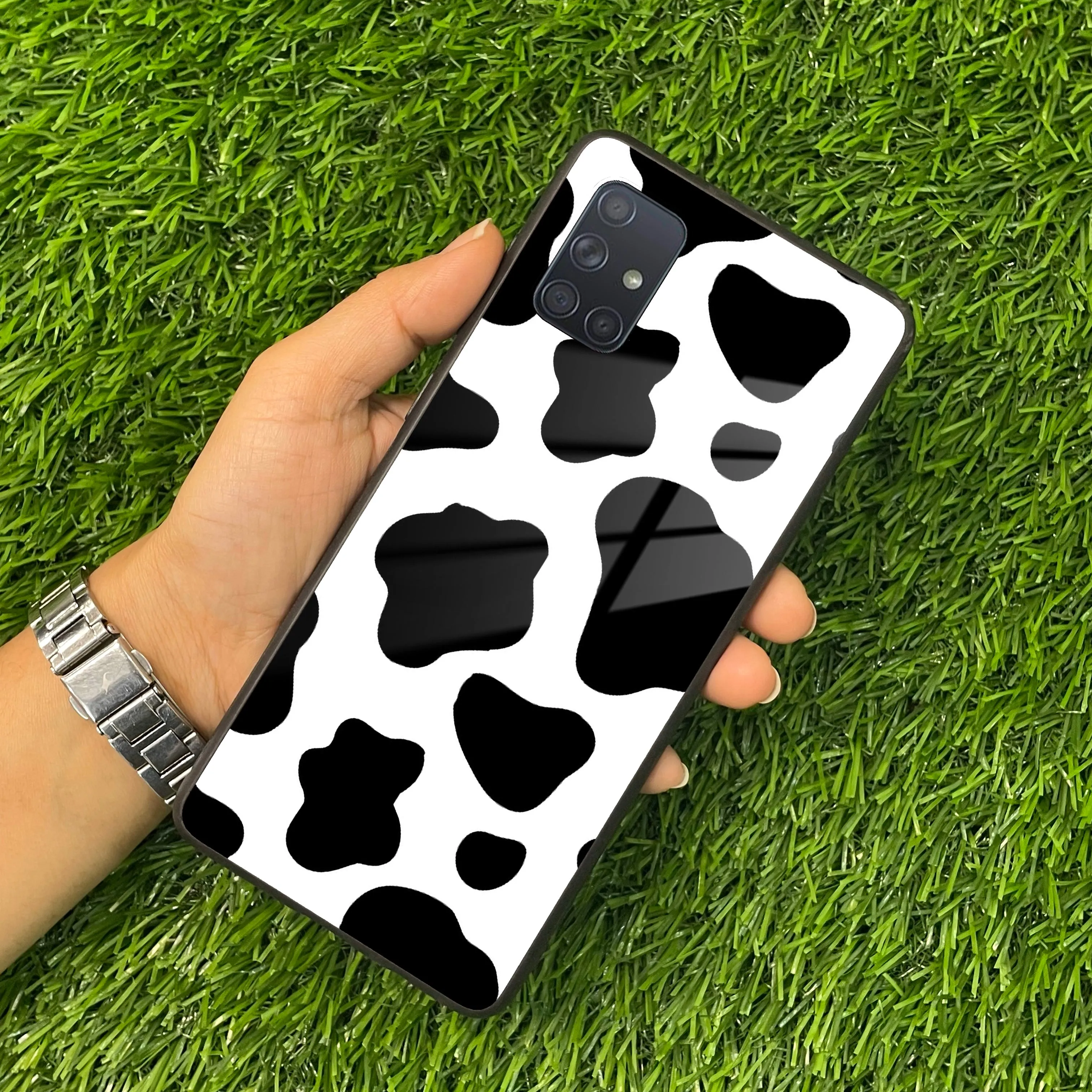 Cow Print Glass Phone Case And Cover For samsung