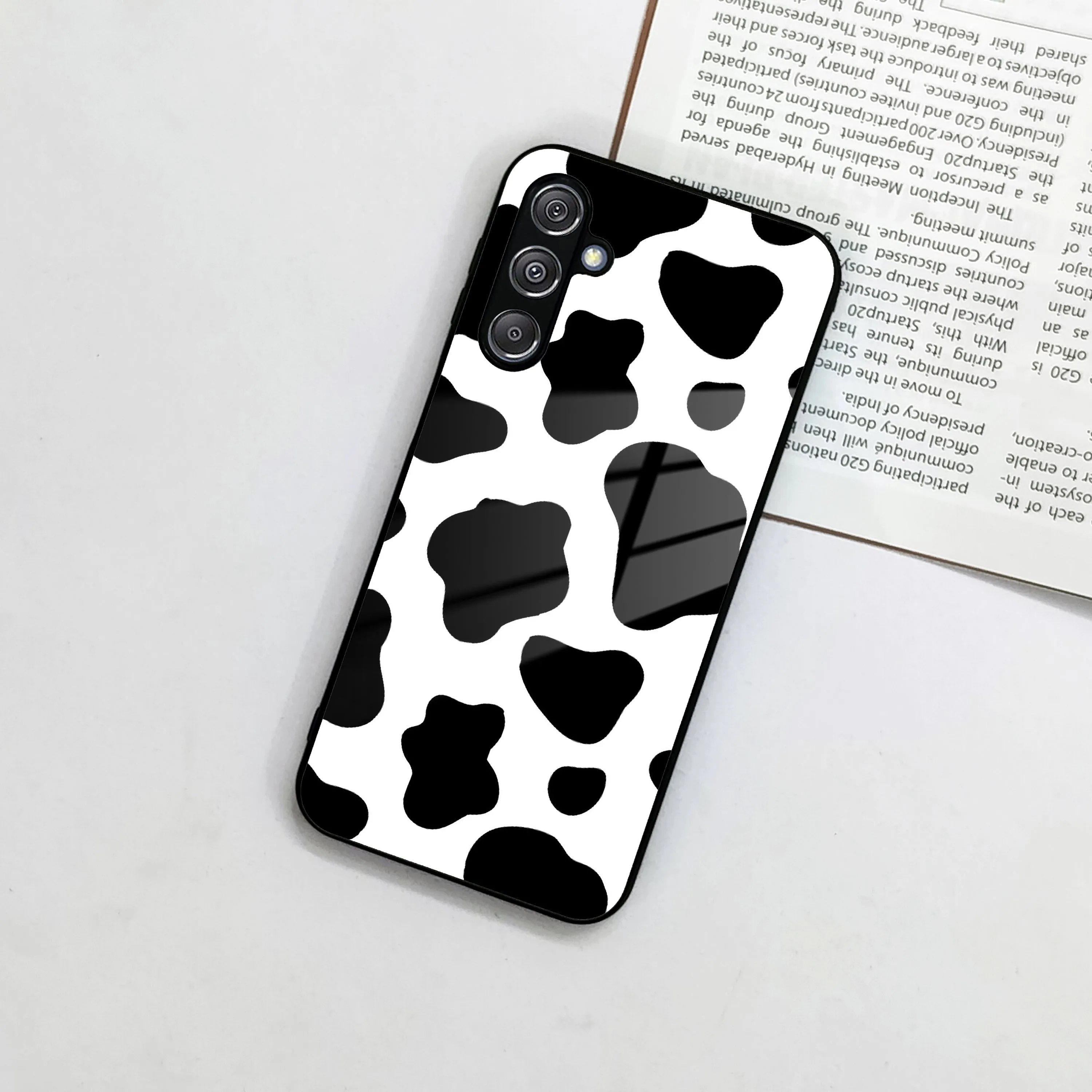 Cow Print Glass Phone Case And Cover For samsung