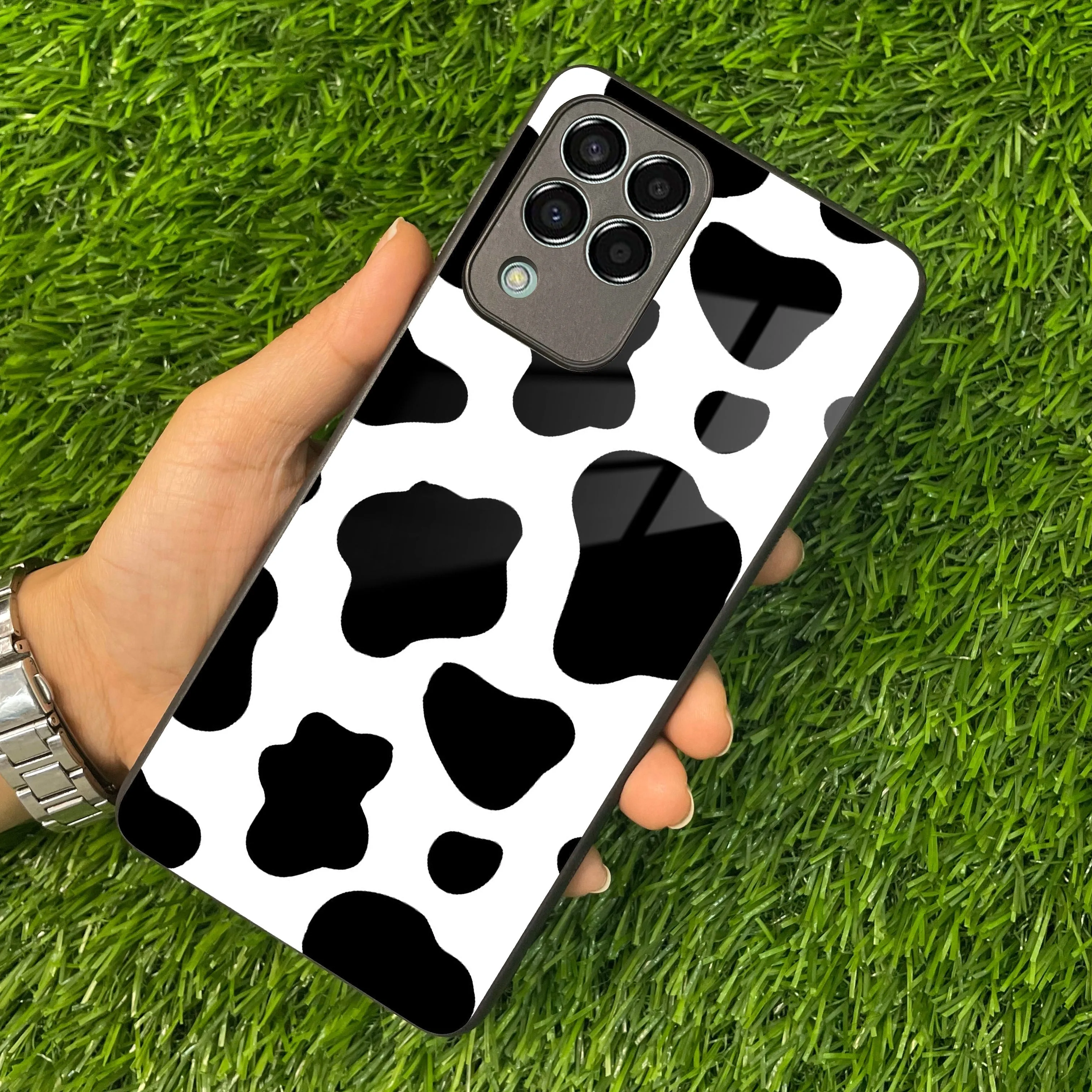 Cow Print Glass Phone Case And Cover For samsung