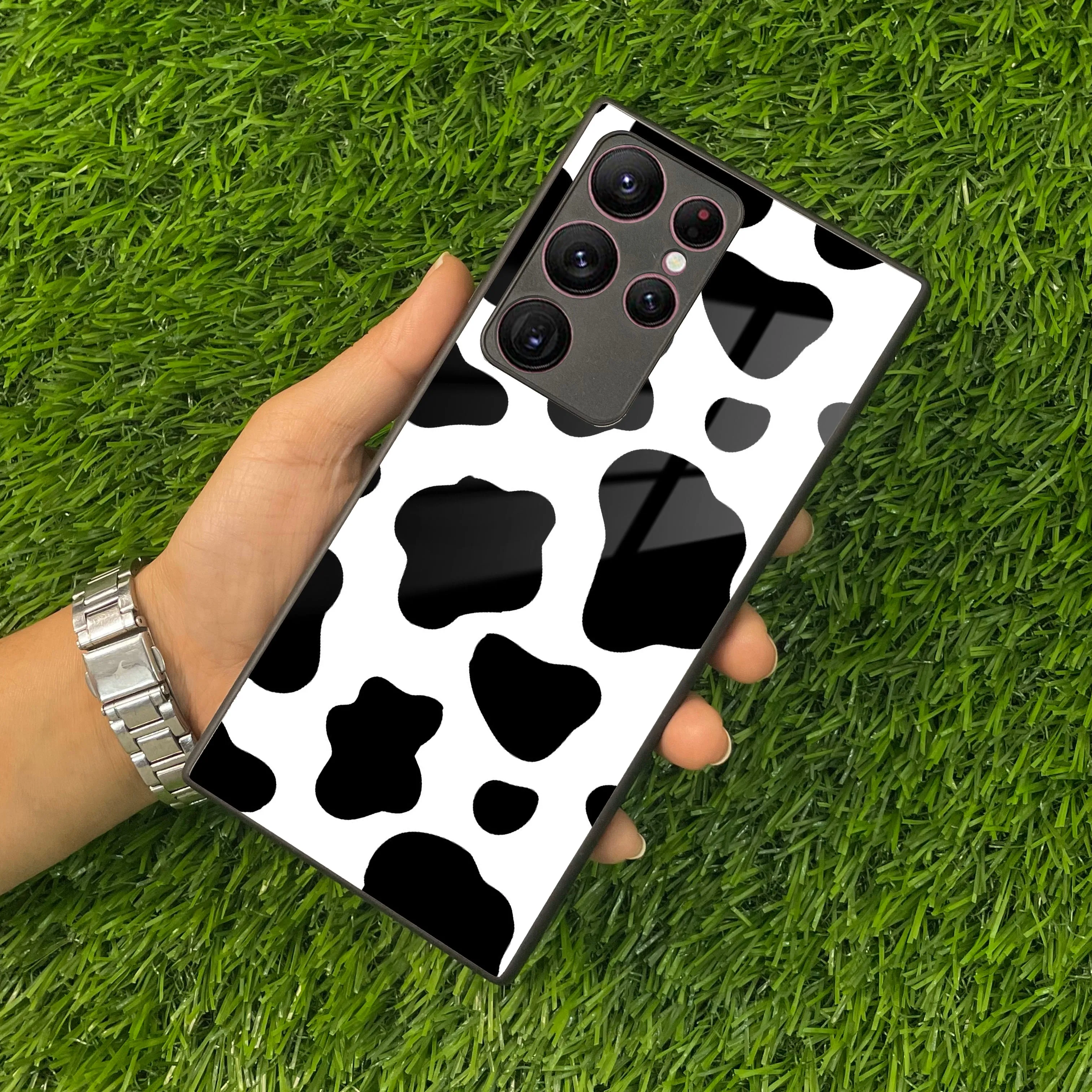 Cow Print Glass Phone Case And Cover For samsung