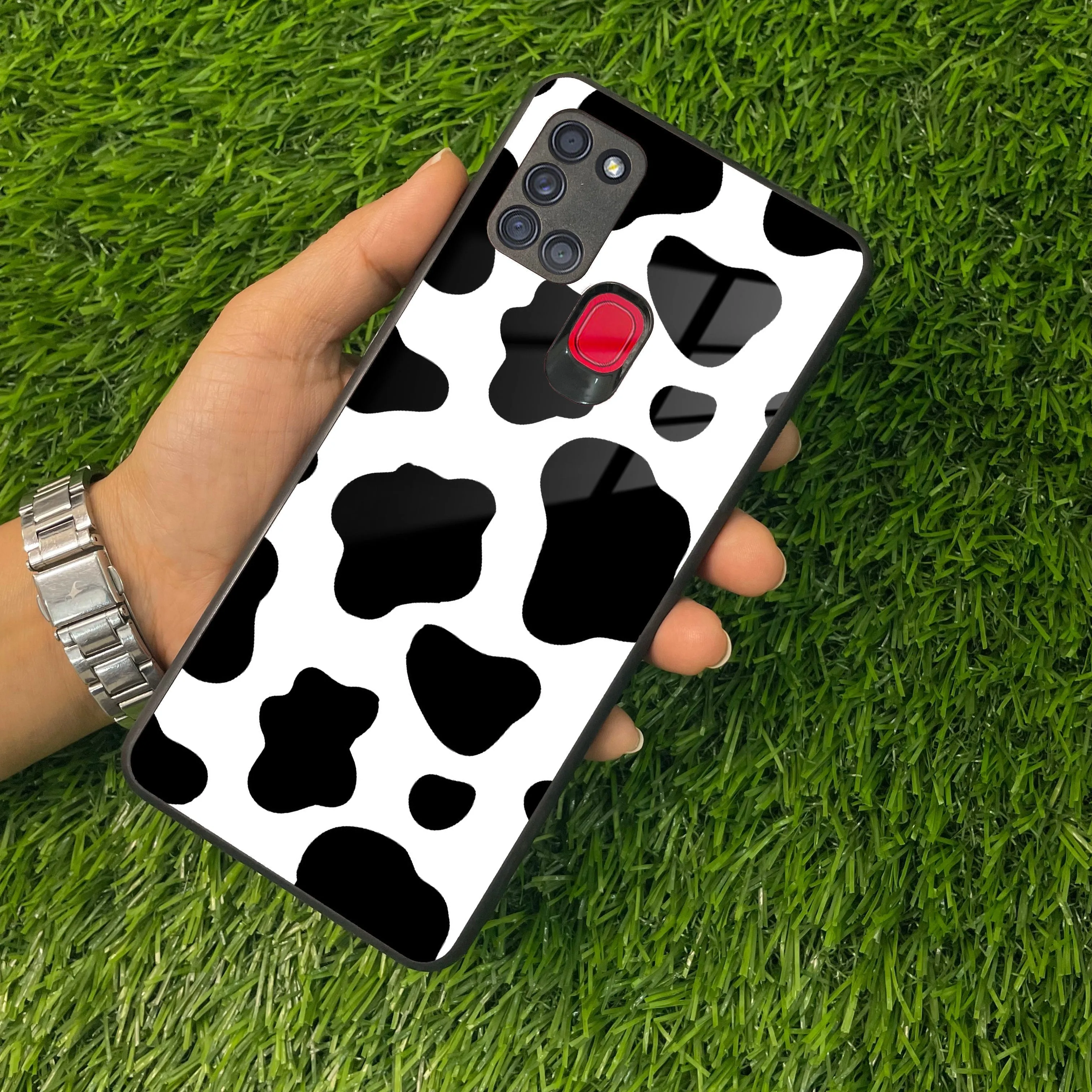 Cow Print Glass Phone Case And Cover For samsung