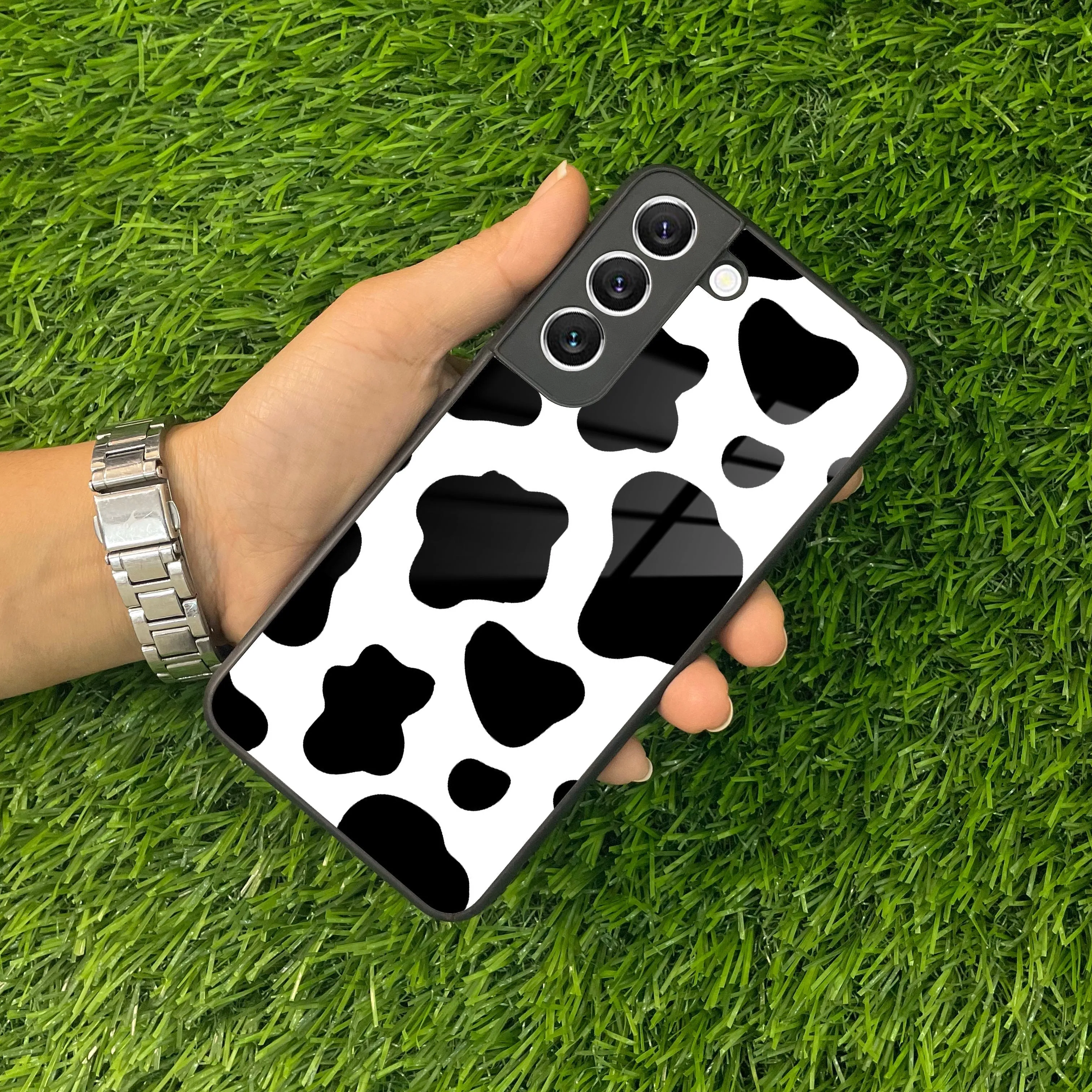 Cow Print Glass Phone Case And Cover For samsung