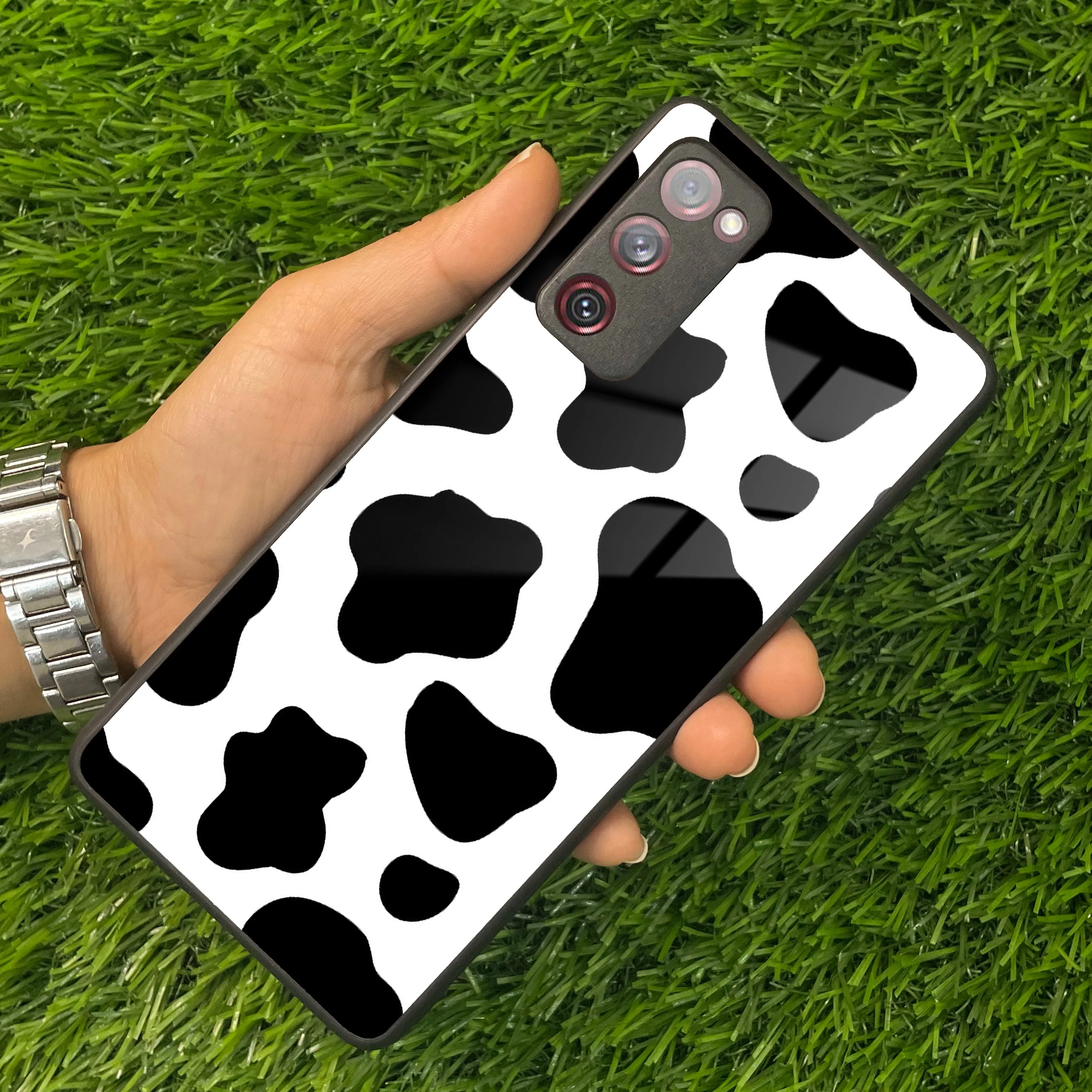 Cow Print Glass Phone Case And Cover For samsung