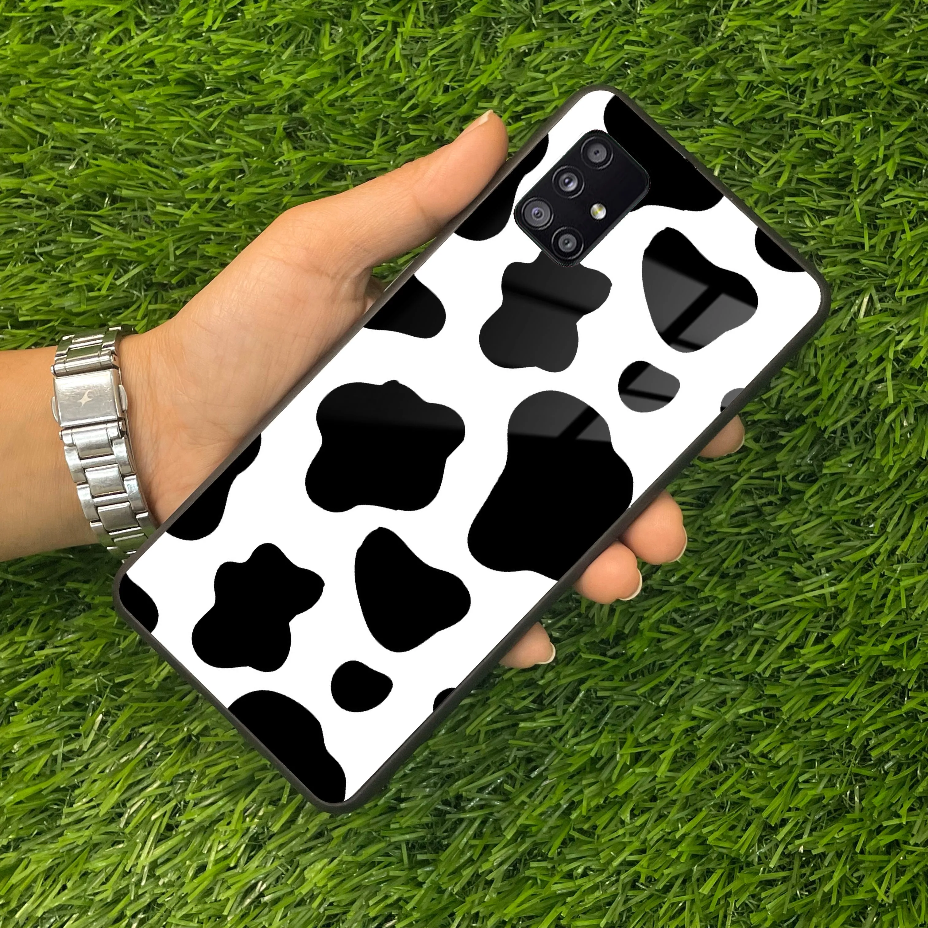 Cow Print Glass Phone Case And Cover For samsung
