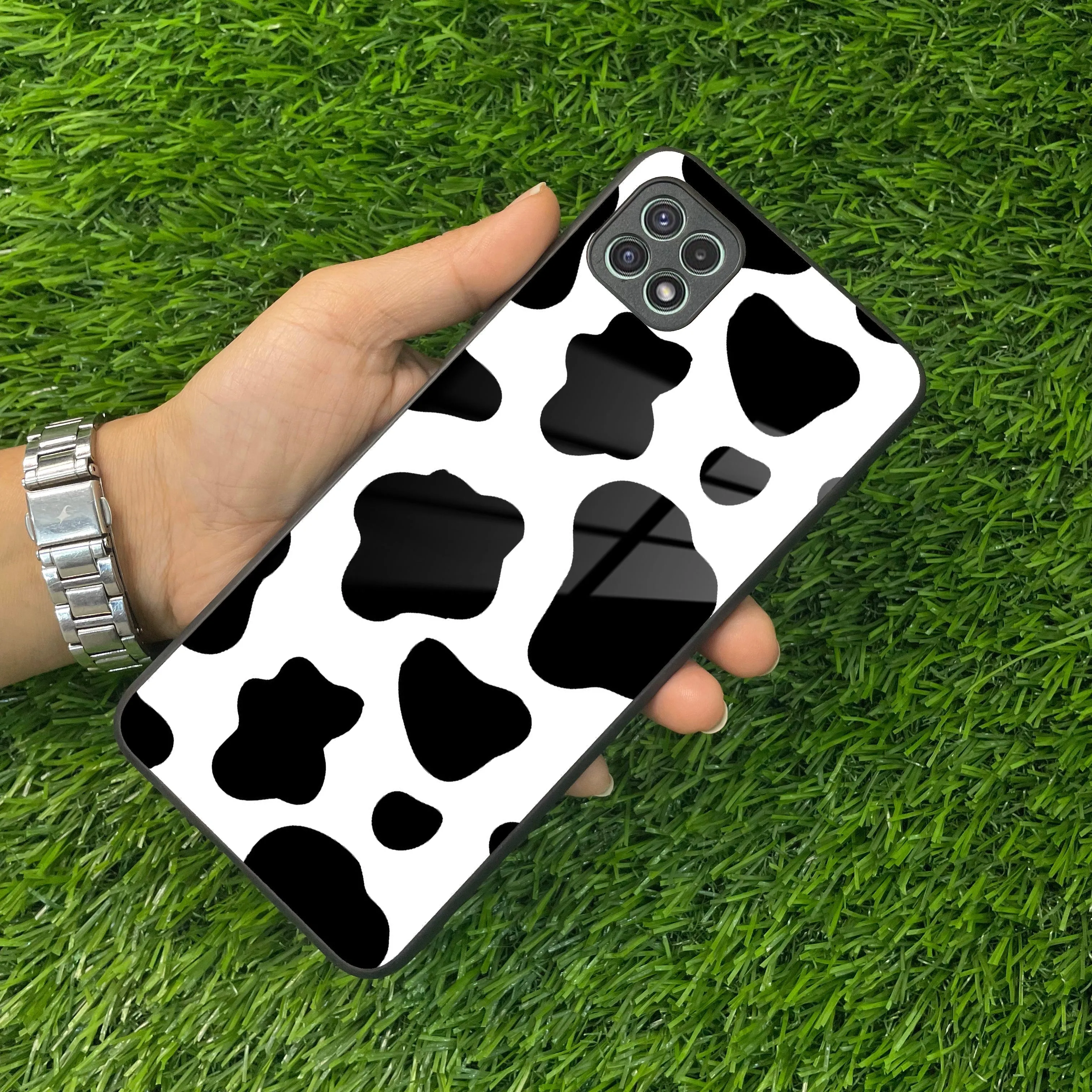 Cow Print Glass Phone Case And Cover For samsung