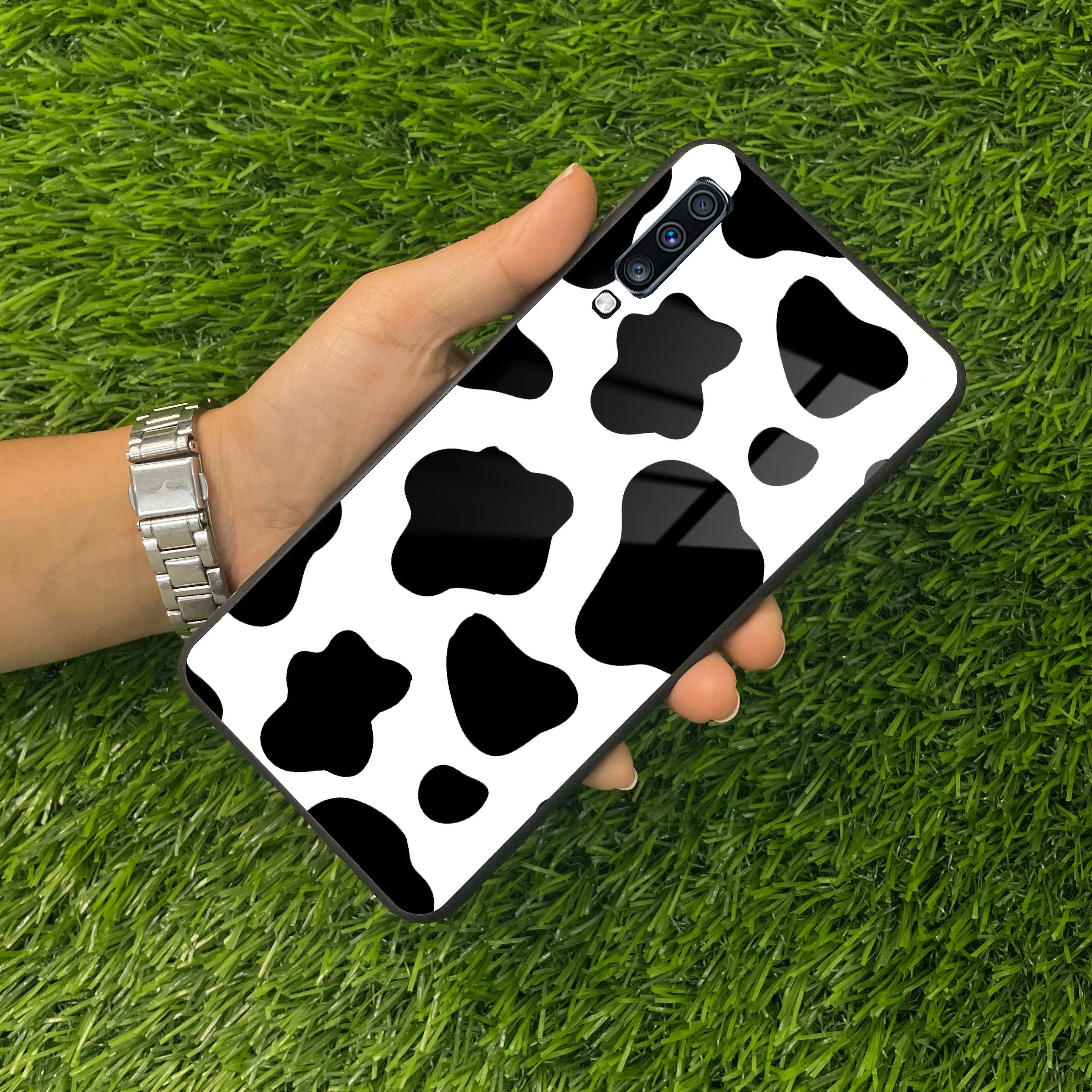 Cow Print Glass Phone Case And Cover For samsung