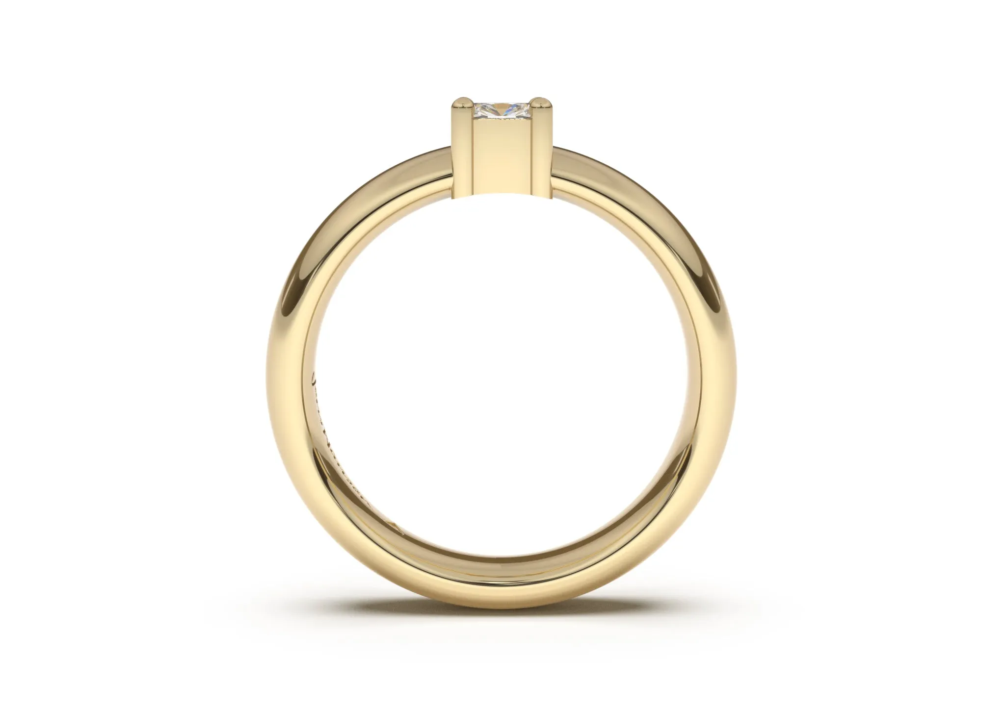 Cushion Classic Engagement Ring, Yellow Gold