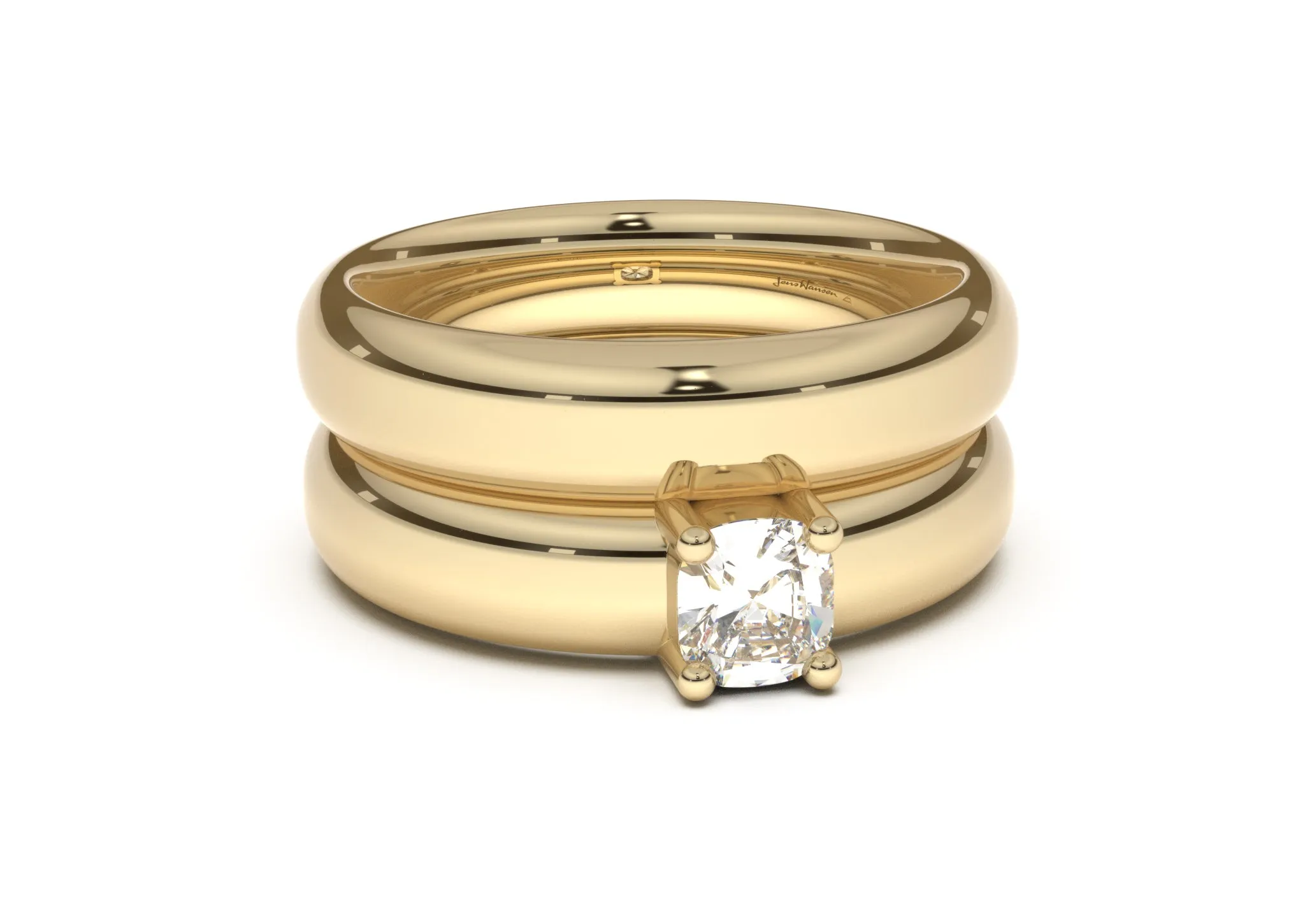 Cushion Classic Engagement Ring, Yellow Gold