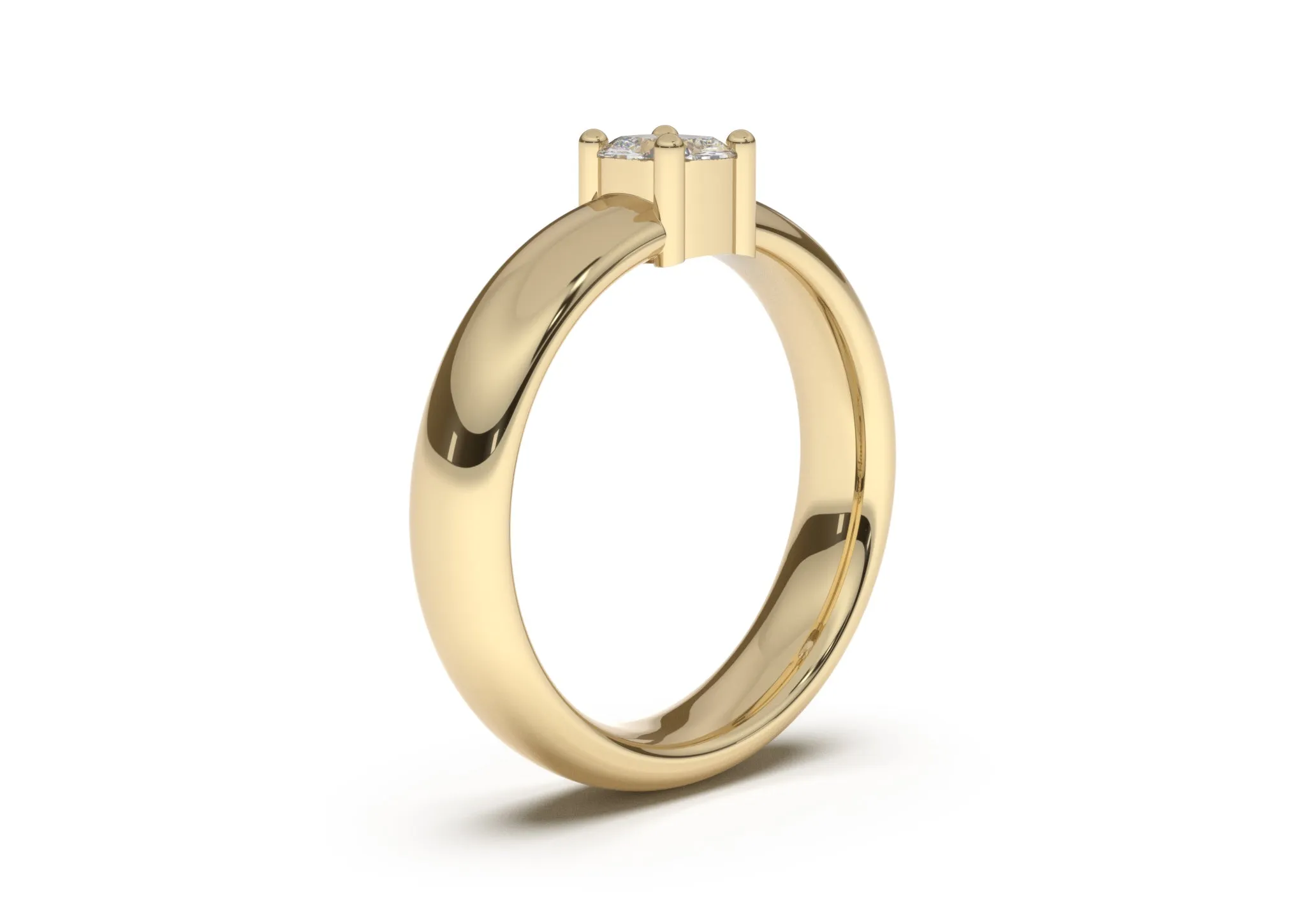 Cushion Classic Engagement Ring, Yellow Gold