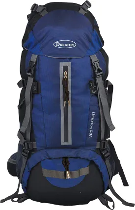 DURATON Hiking Backpack 50L, Water Resistant Light-Weight Day Pack for Backpacking Camping and Travel