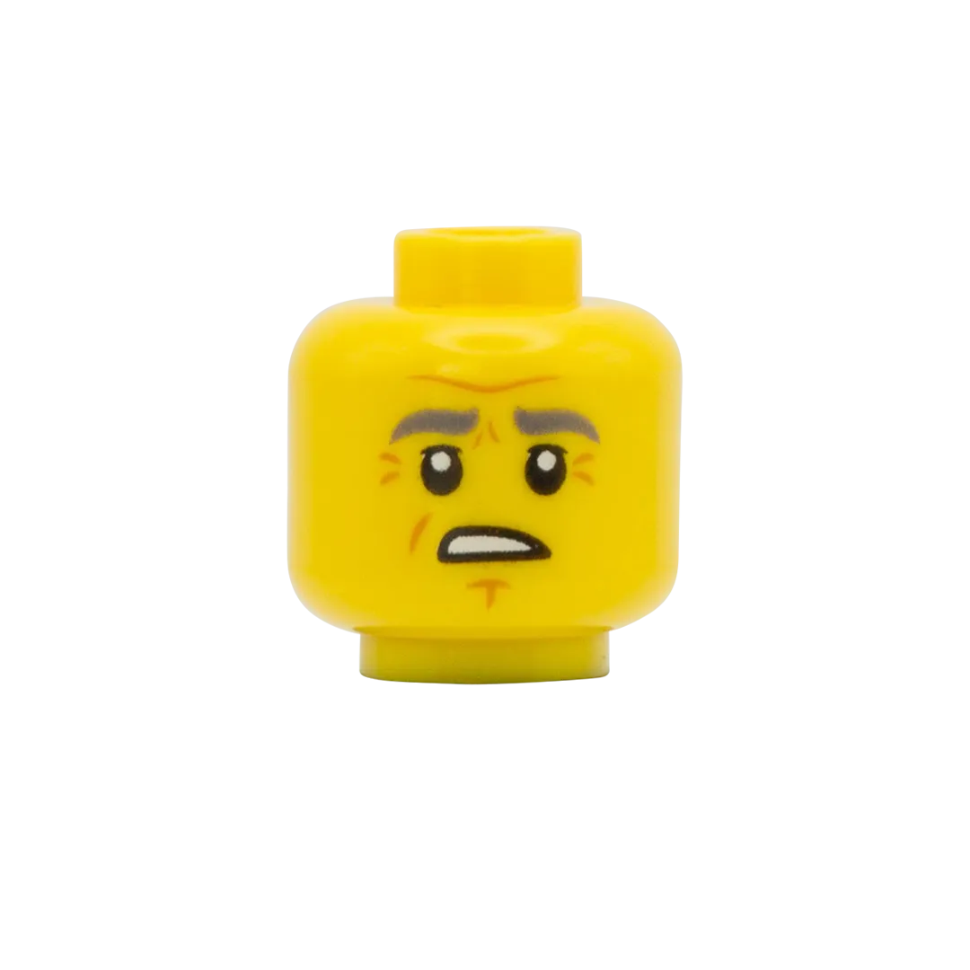 Elderly Smile / Disappointed - LEGO Minifigure Head