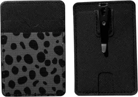FORZEN Minimalistic Card Holder Wallet for Men and Women, Slim Elastic Vertical Credit Card Holder and Men Front Pocket Wallet with Clip (Black Point)
