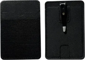 FORZEN Minimalistic Card Holder Wallet for Men and Women, Slim Elastic Vertical Credit Card Holder and Men Front Pocket Wallet with Clip (Black)