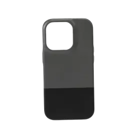 Fossil Gray & Crow Black iPhone 14 Pro Leather Case with MagSafe