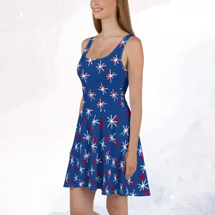 Freedom Fireworks Blue Skater Dress