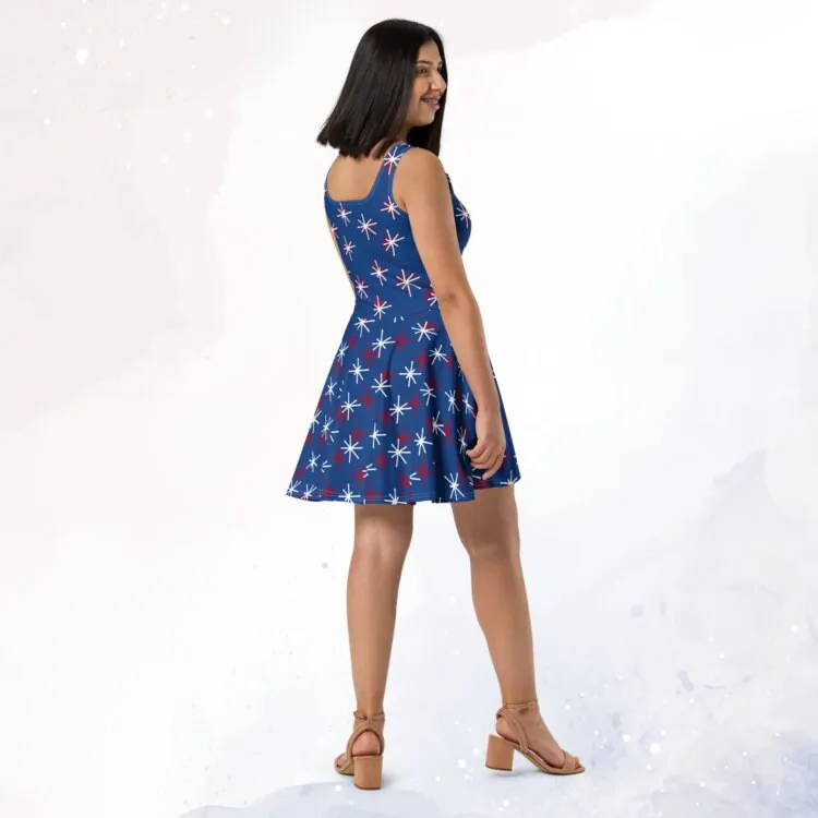 Freedom Fireworks Blue Skater Dress