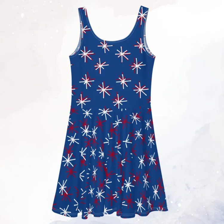 Freedom Fireworks Blue Skater Dress