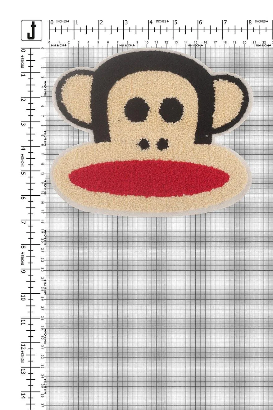 Funny Monkey Face Sew on Chenille Patch