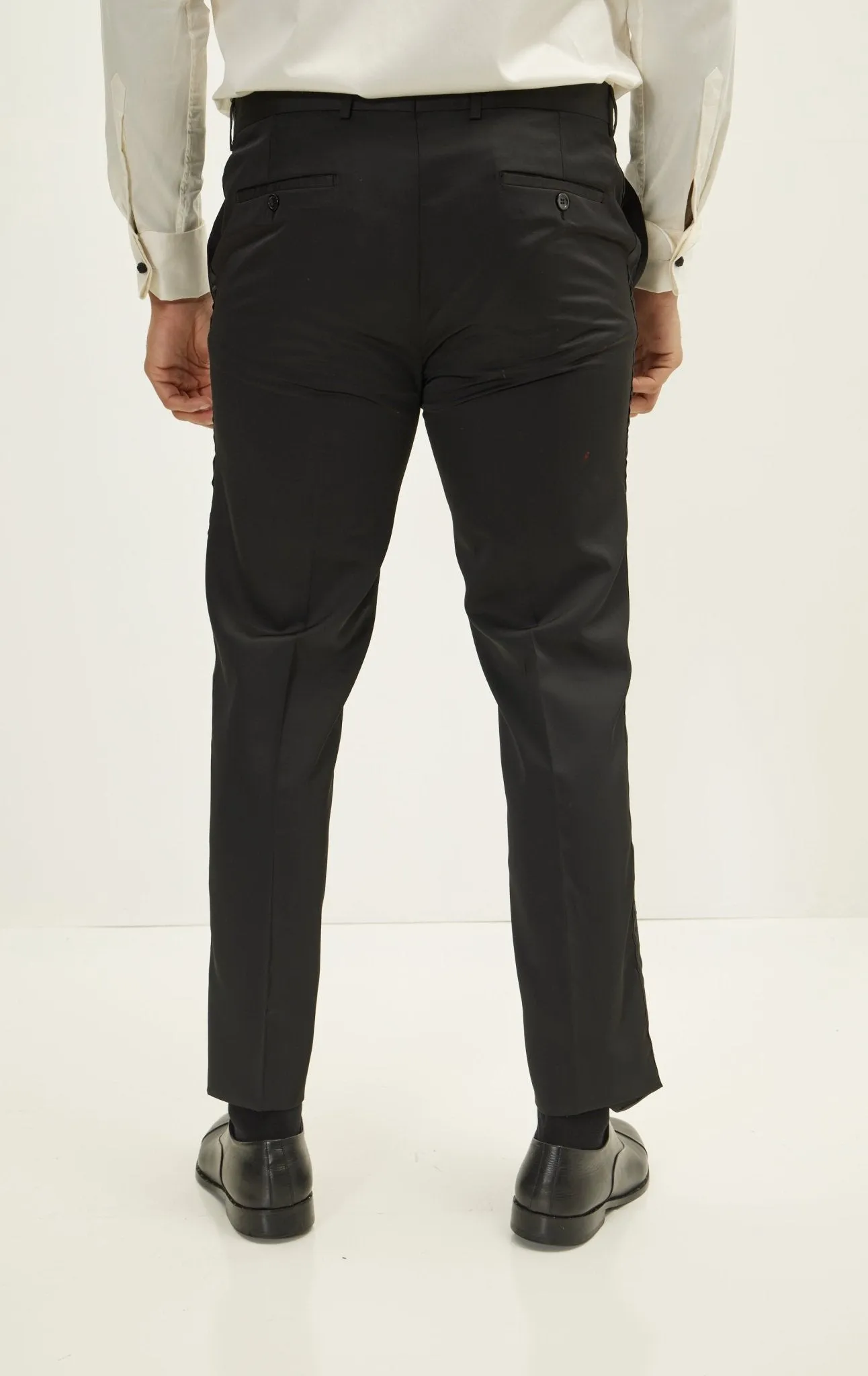 Gingham Flocking Shawl Lapel Tuxedo Jacket - Black