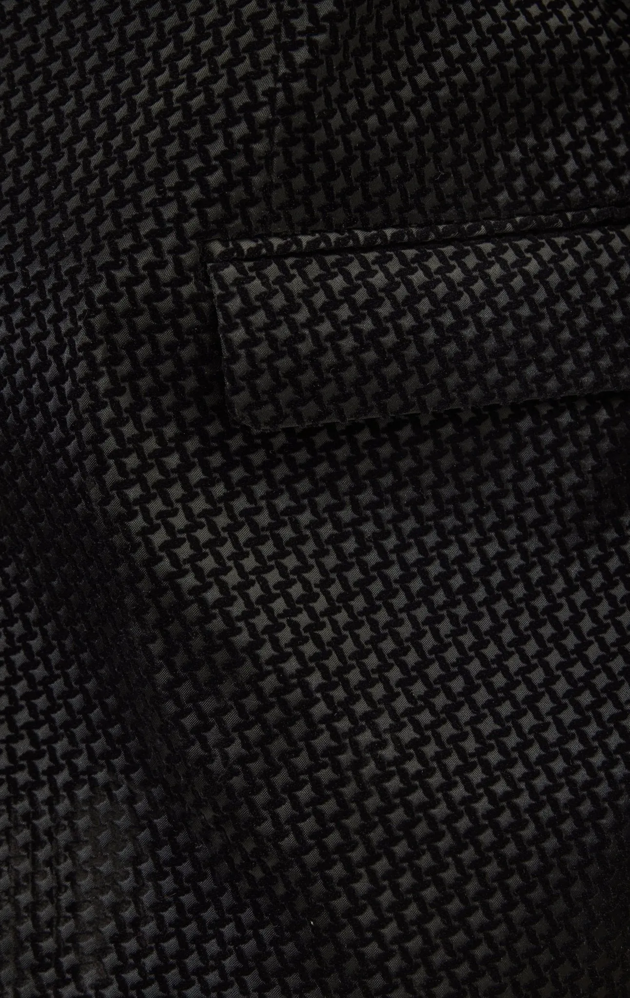 Gingham Flocking Shawl Lapel Tuxedo Jacket - Black