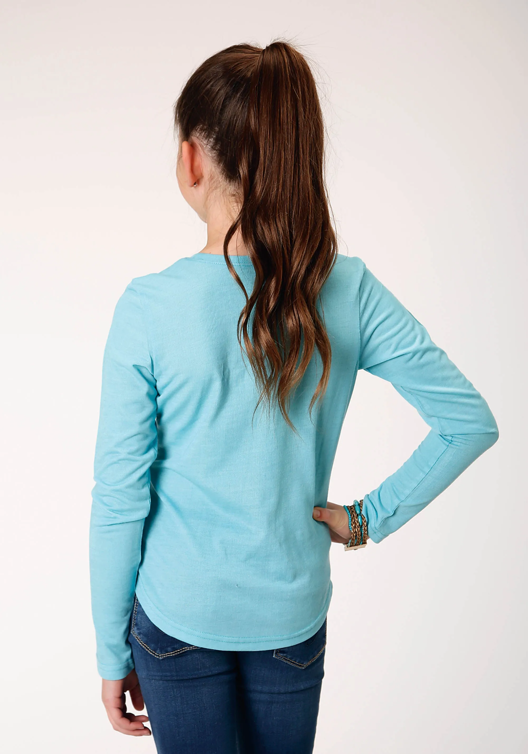 Girl's Roper Sky Blue Jersey Tee