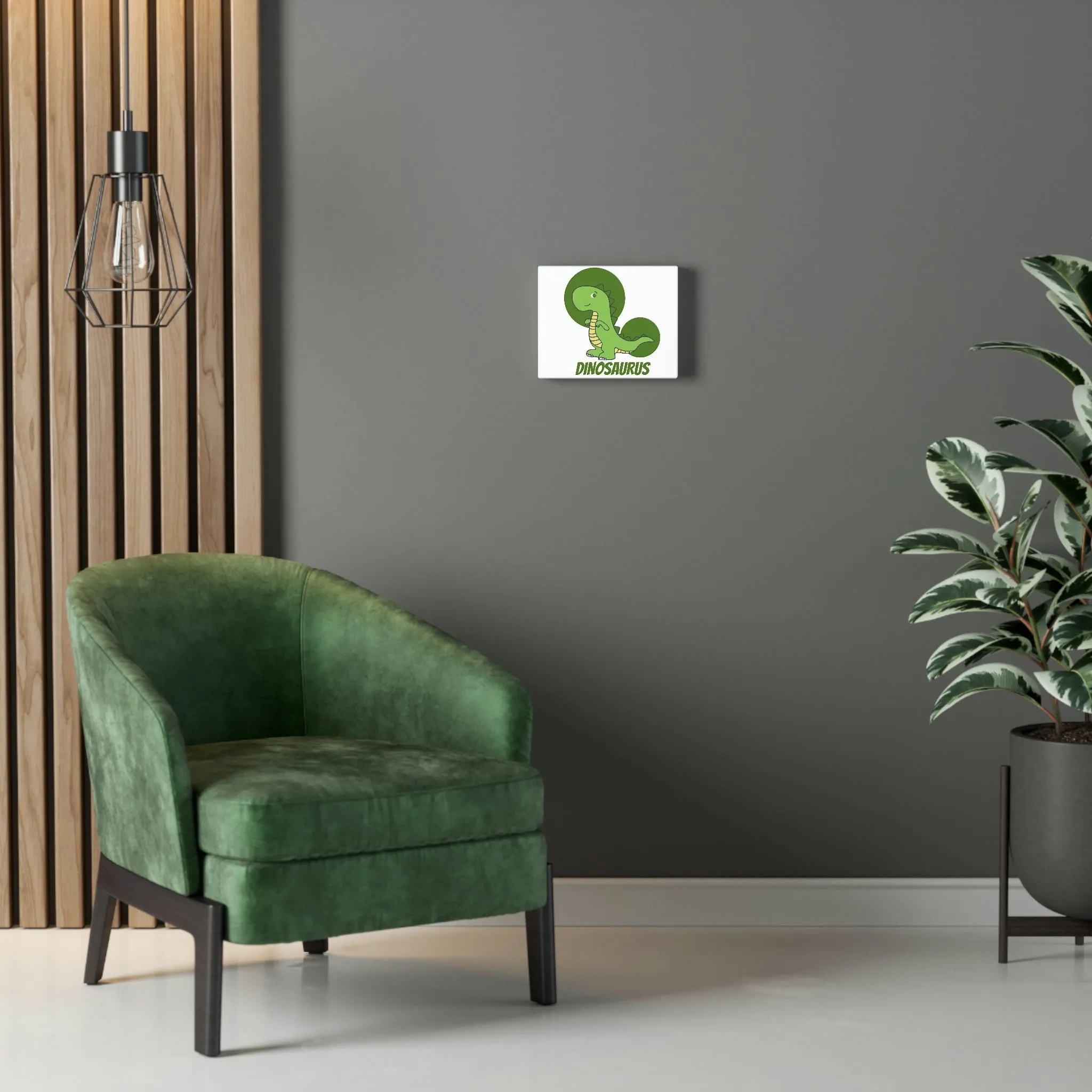 Green Dinosaurus Stretched Canvas