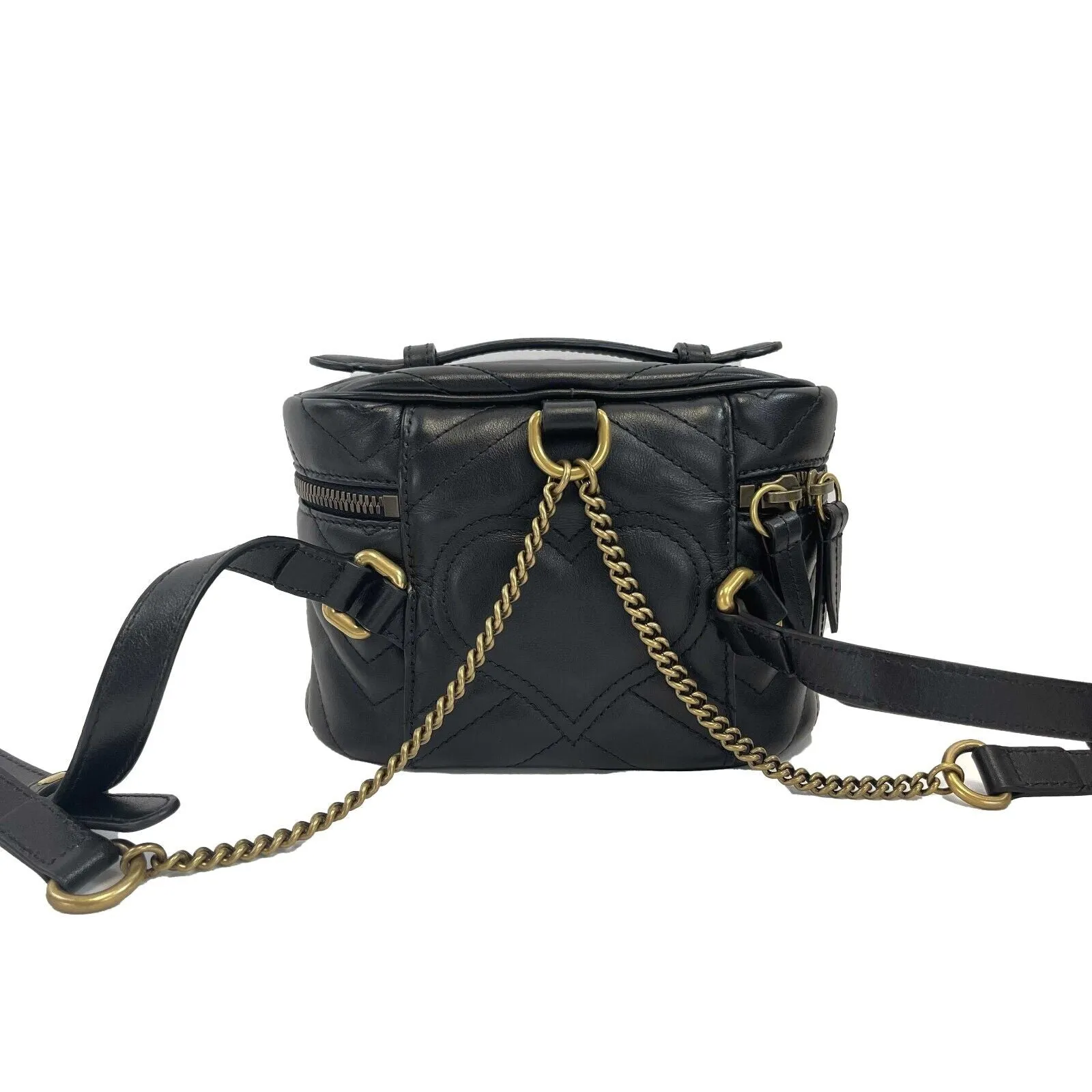 Gucci - GG Marmont Black Mini Backpack W/ Top Handle